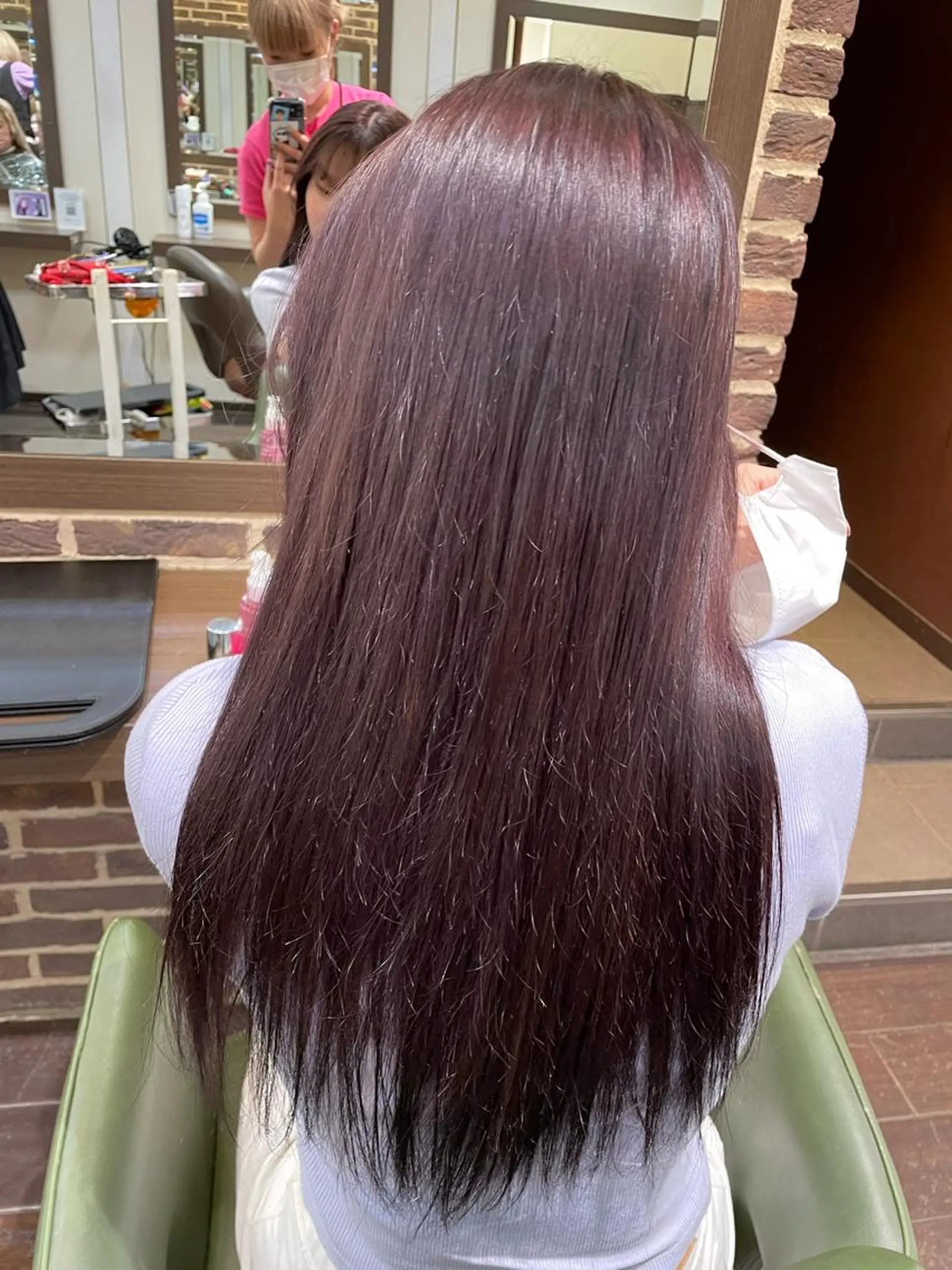 セミロング カラー ブリーチ ブラウンカラー ブリーチなしカラー ピンクカラー ピンクブラウン ヘアカラー メンズ/艶髪/カラー サクラ🌸のヘアスタイル