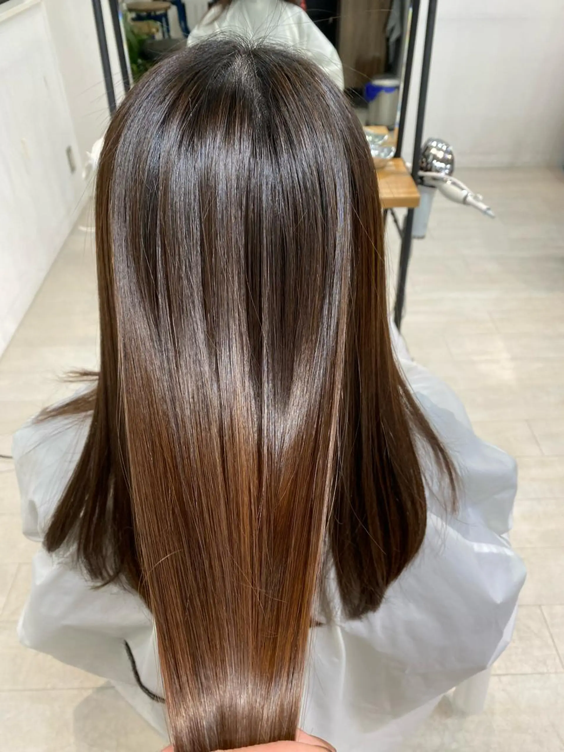 ロング カット 縮毛矯正 トリートメント a-o岡野　こやま しんぺいのヘアスタイル