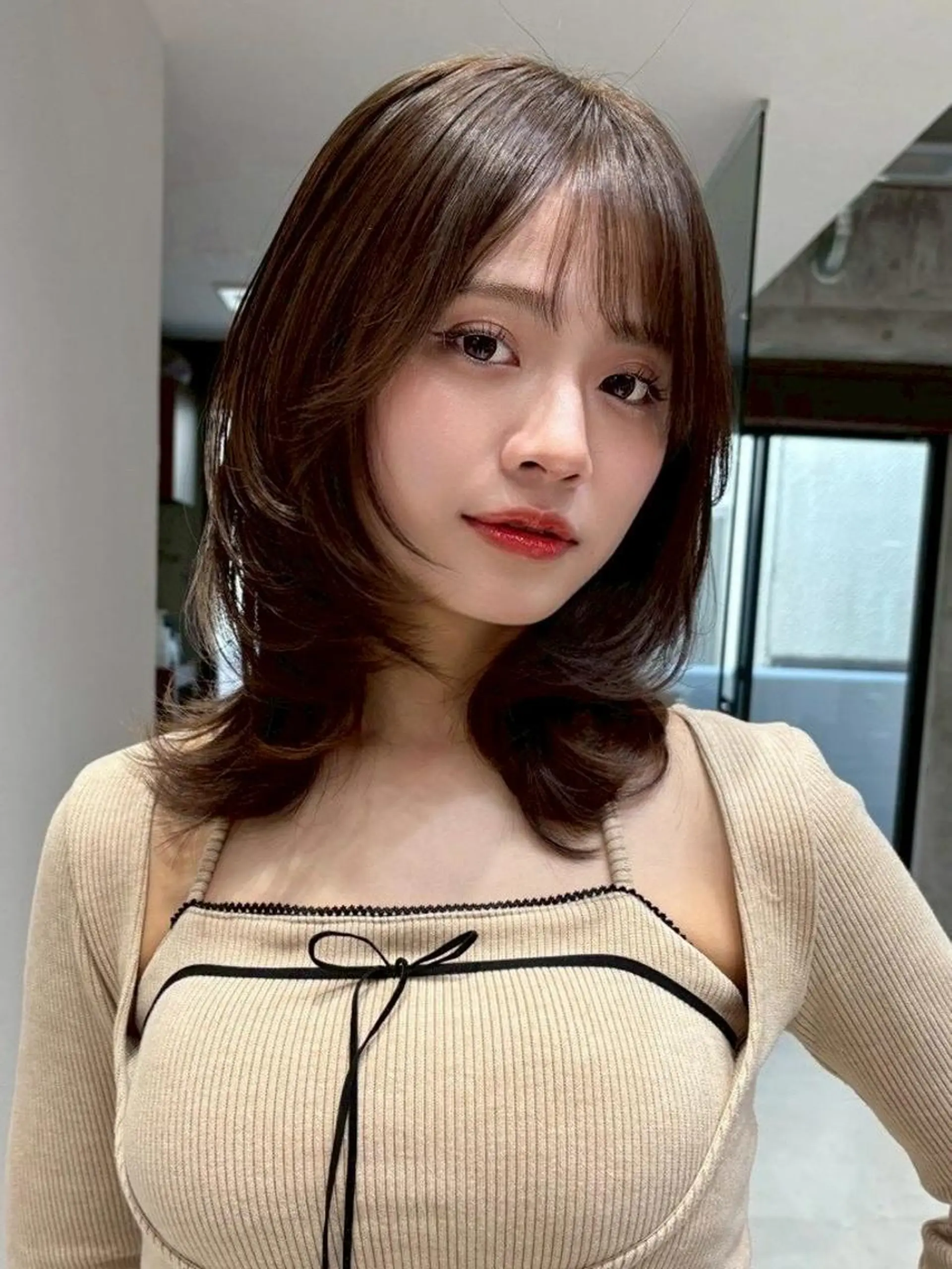 ミディアム Farbe🤍 新築new Openのヘアスタイル