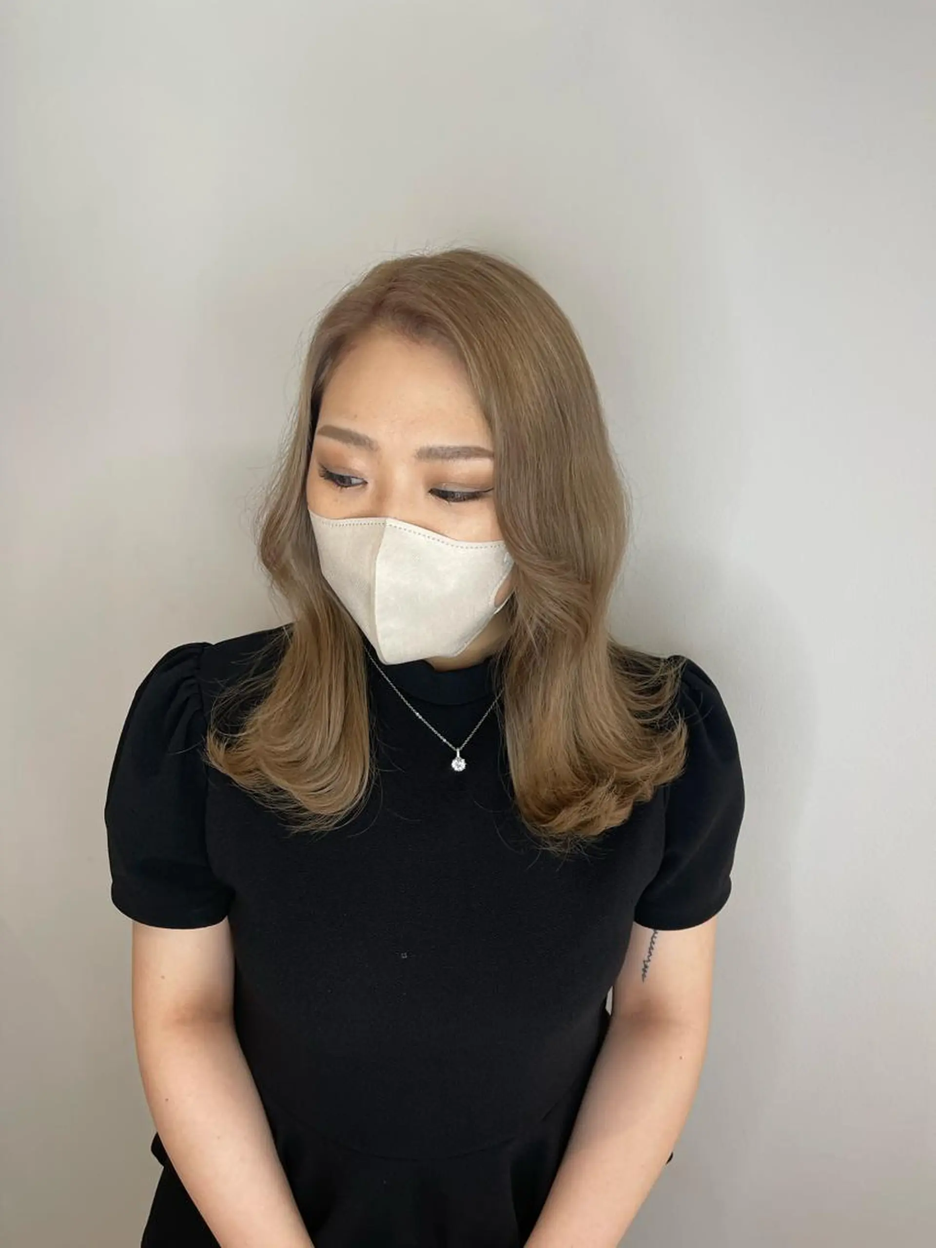 セミロング カラー ヘアカラー トリートメント &chaLme   心斎橋所属・emi/髪質改善/ 韓国風/艶カラーのヘアスタイル