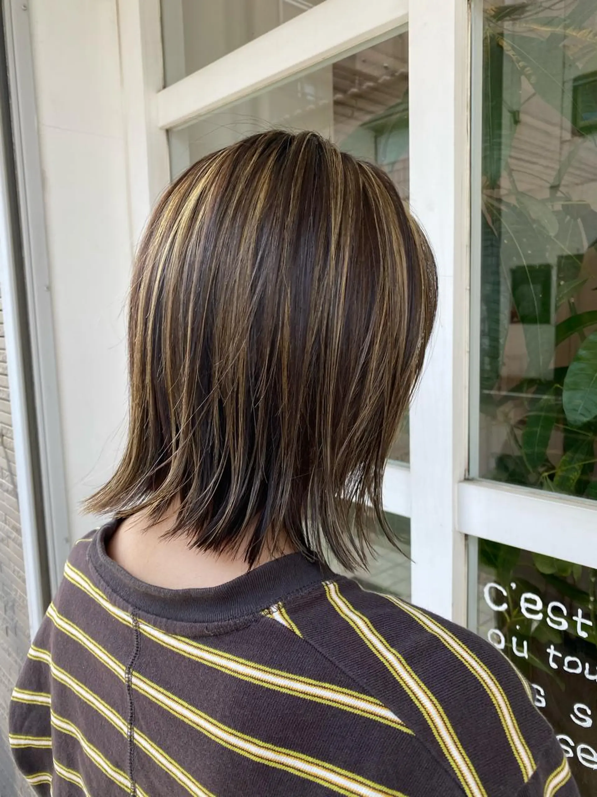 ミディアム カット ヘアカラー トリートメント わかばやし ゆうこのヘアスタイル