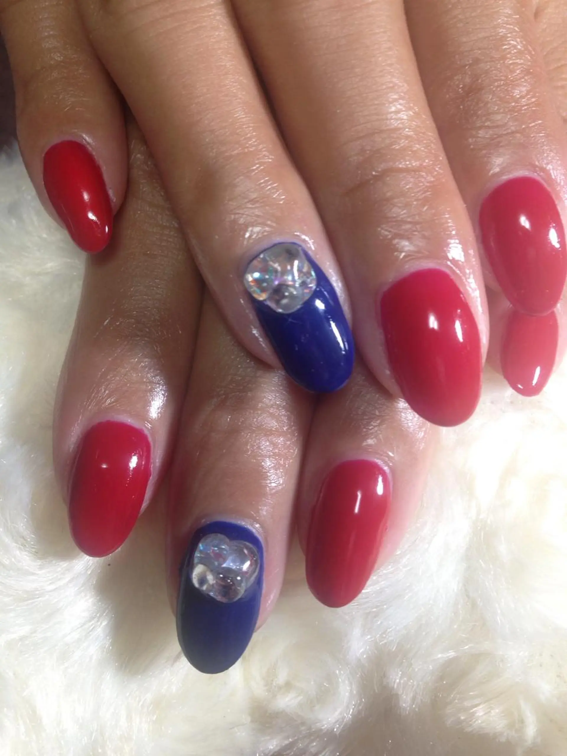 ネイル ワンカラーネイル ストーンネイル ハンドネイル リラネイル所属・福田 美代子のネイルデザイン