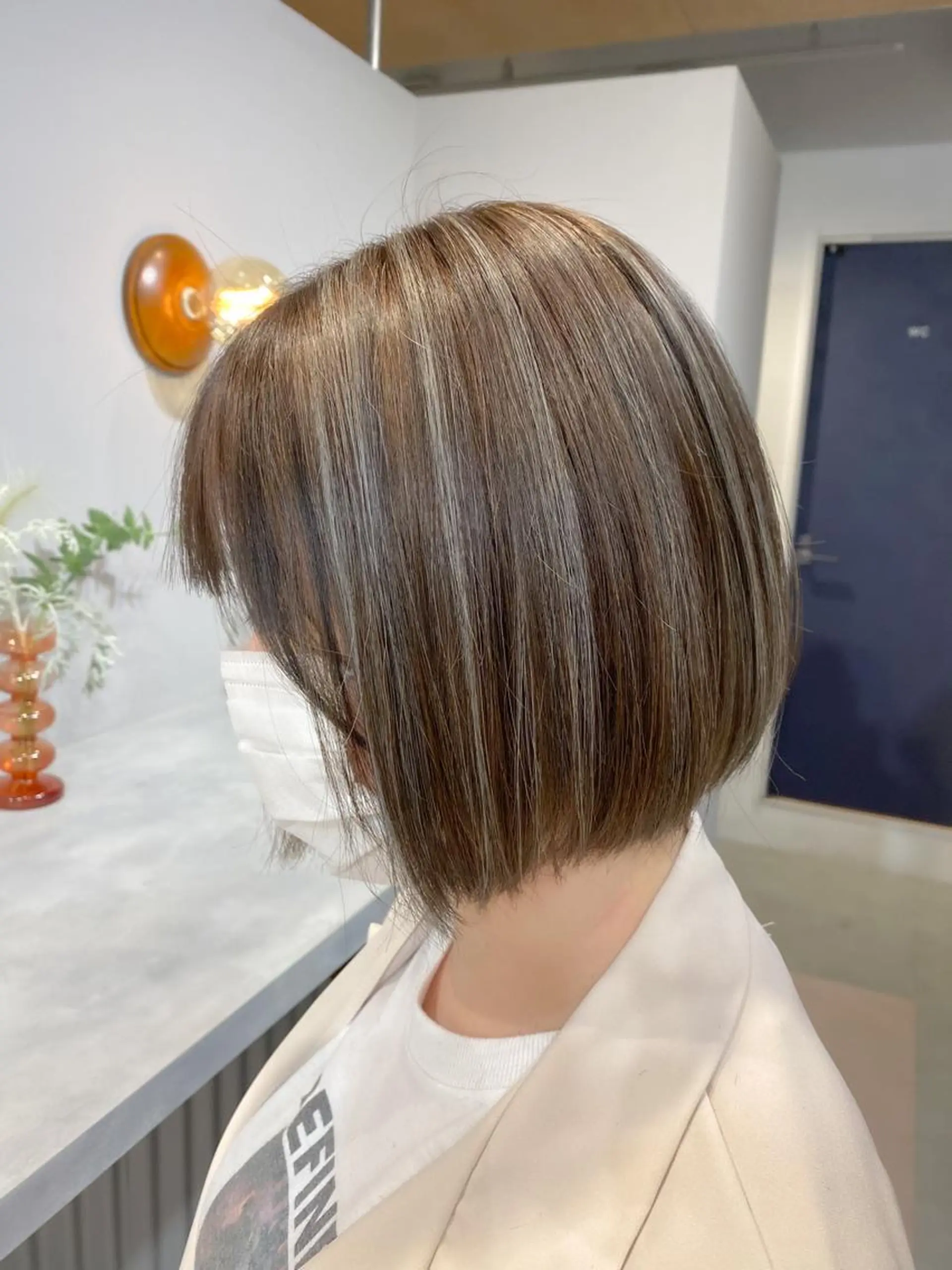 ショート カラー バレイヤージュ ブリーチ 透明感カラー デザインカラー ダブルカラー ヘアカラー トリートメント 💖ハイライト/ハイ トーン💖MIKIのヘアスタイル