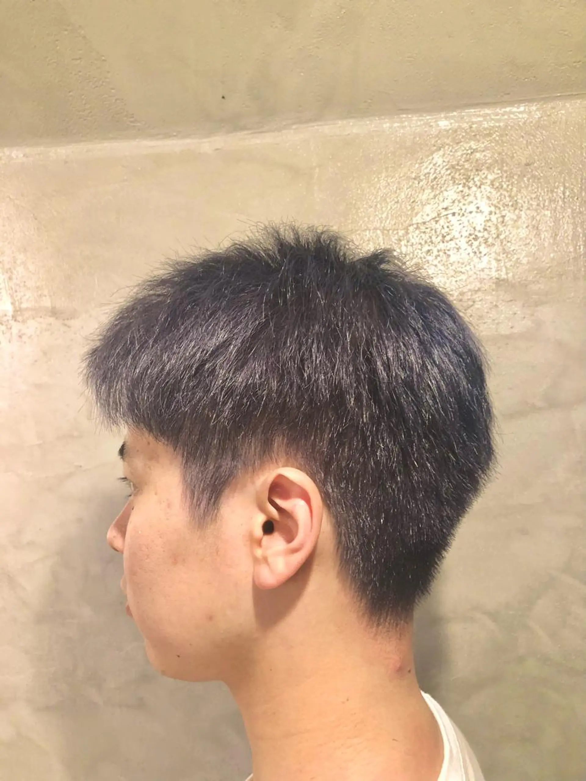 カラー メンズ ラベンダーカラー シルバー FUJINO RYOのヘアスタイル
