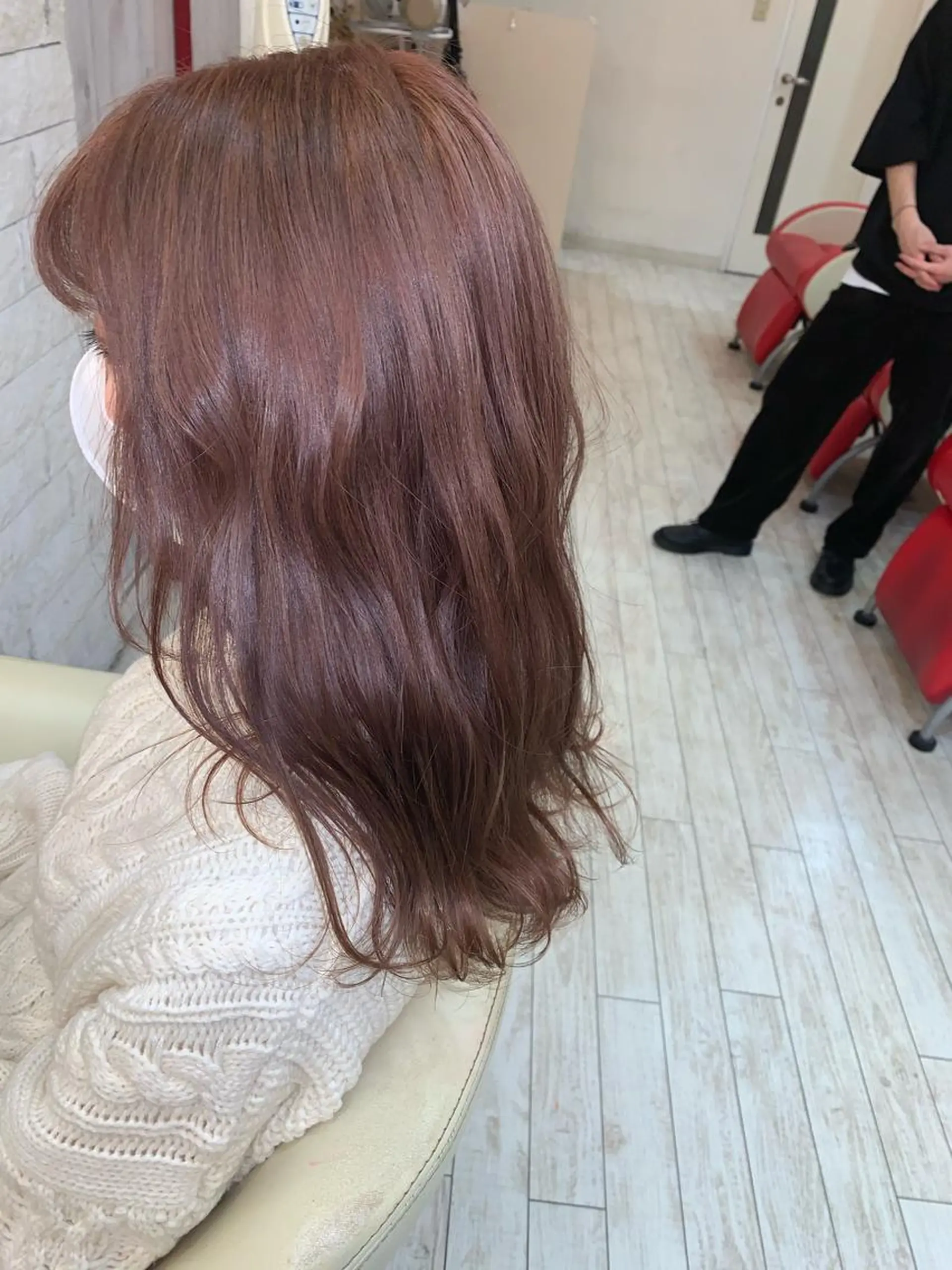 セミロング カラー ヘアアレンジ ブラウンカラー ピンクカラー ピンクブラウン 今村公介 ブリーチ特化、派手髪のヘアスタイル