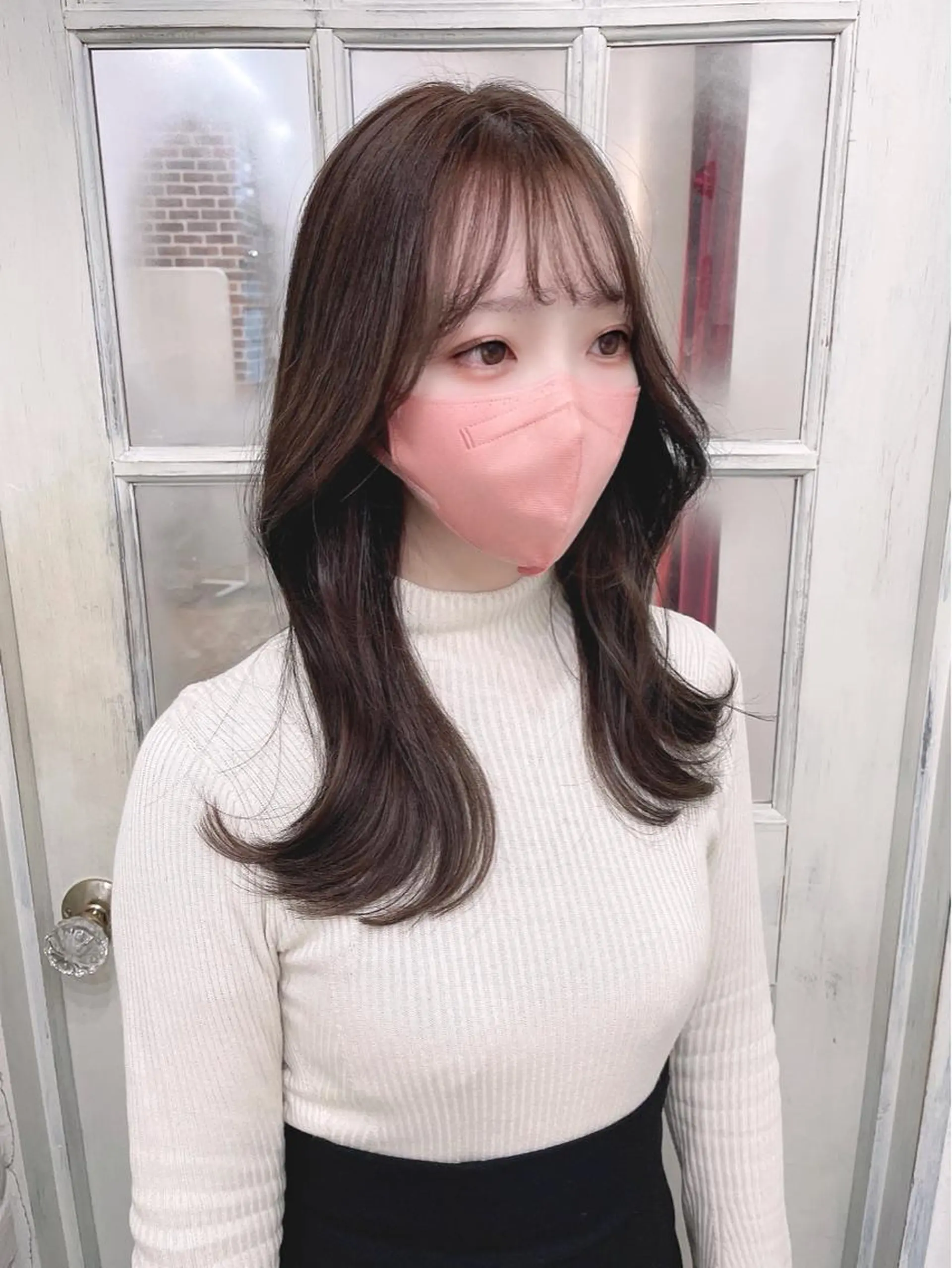 ロング くびれヘア ヨシンモリ 韓国風ヘア シースルーバング カット ヘアカラー トリートメント allure所属・表参道Allure 大塚ちはなのヘアスタイル