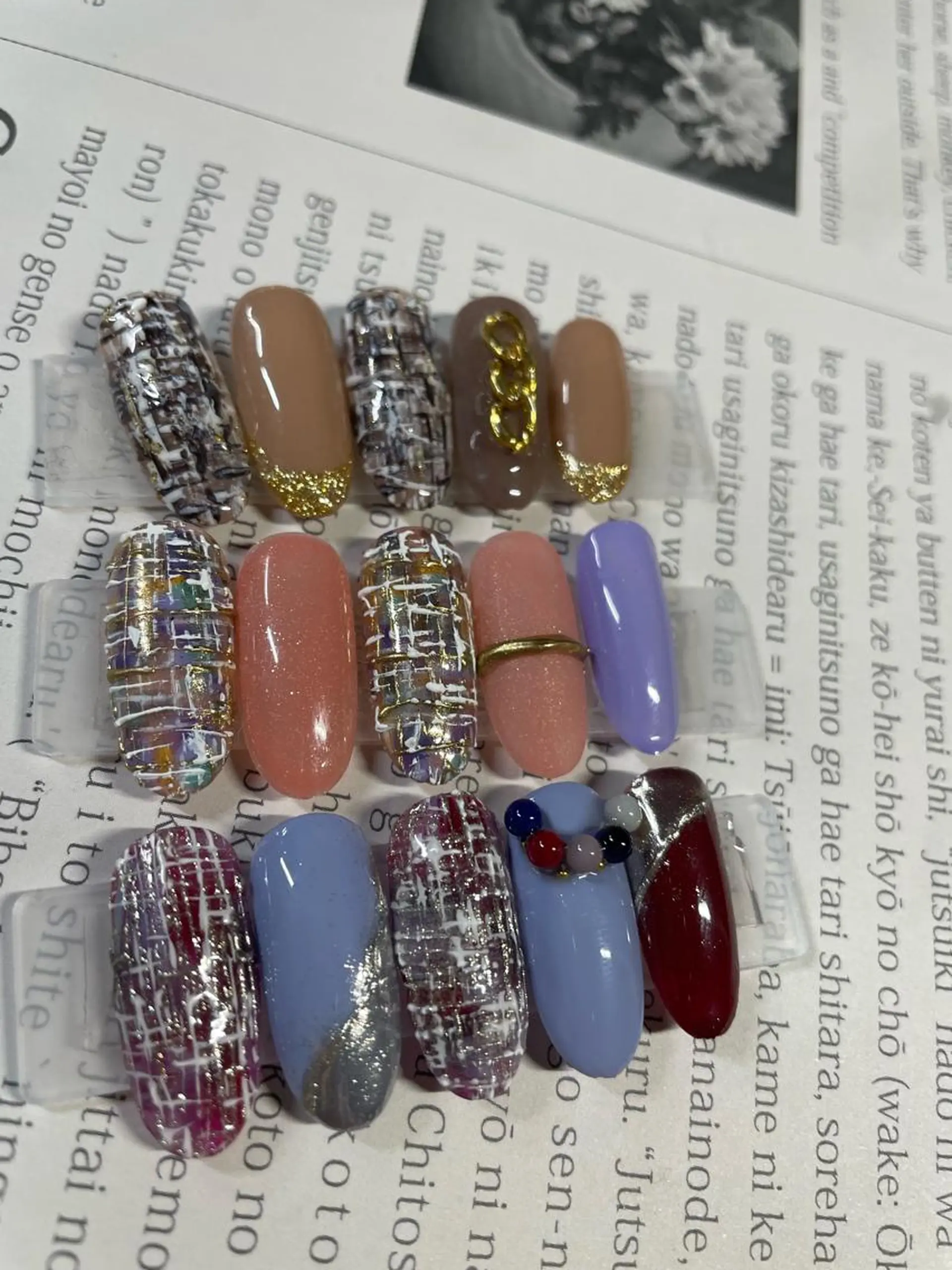 ネイル ツイードネイル 奥園 良恵のネイルデザイン