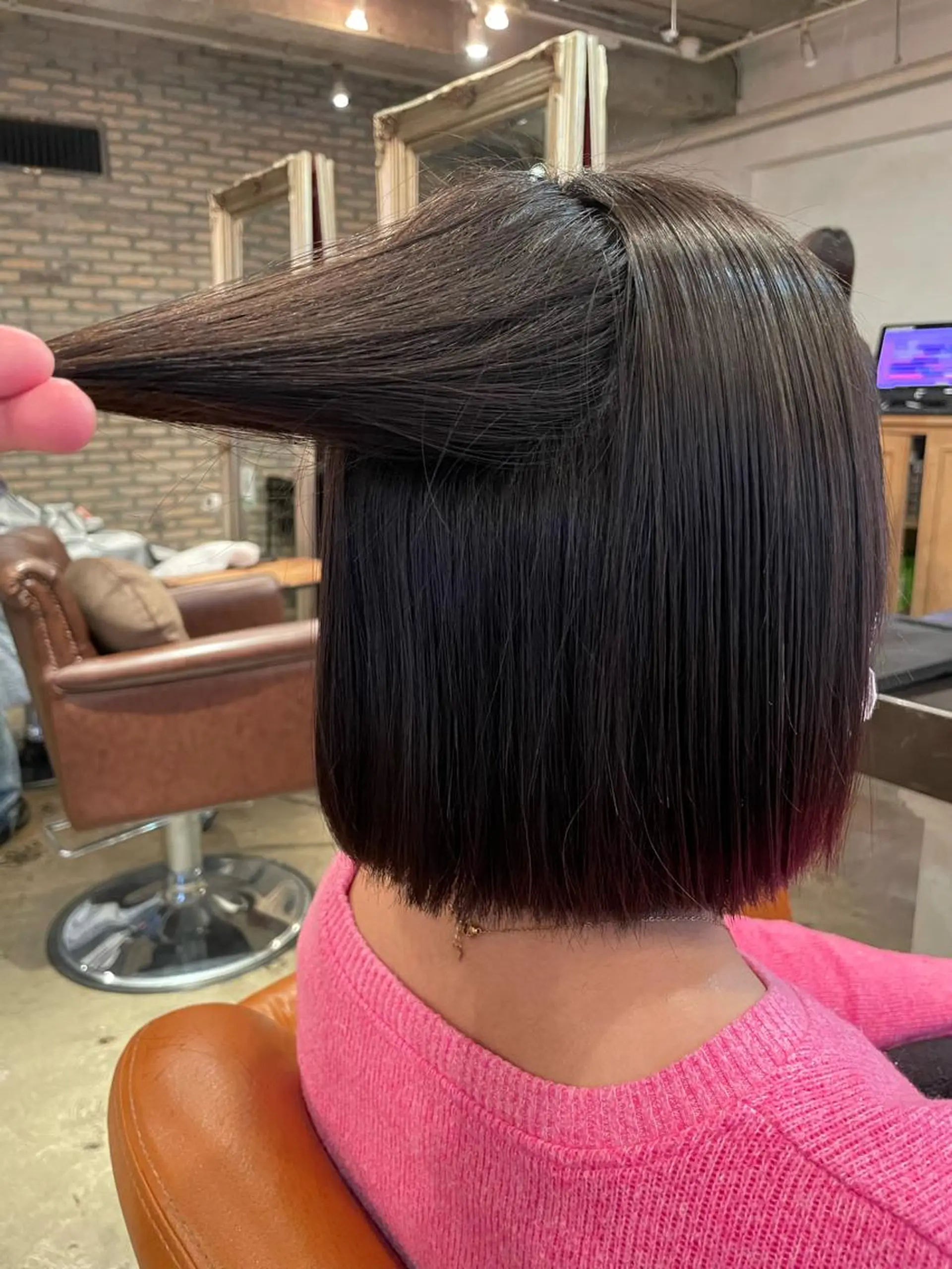 ショート ヘアアレンジ 切りっぱなしボブ ボブ 縮毛矯正 カット 縮毛矯正 トリートメント 韓国風カット/ 髪質改善 黒崎のヘアスタイル