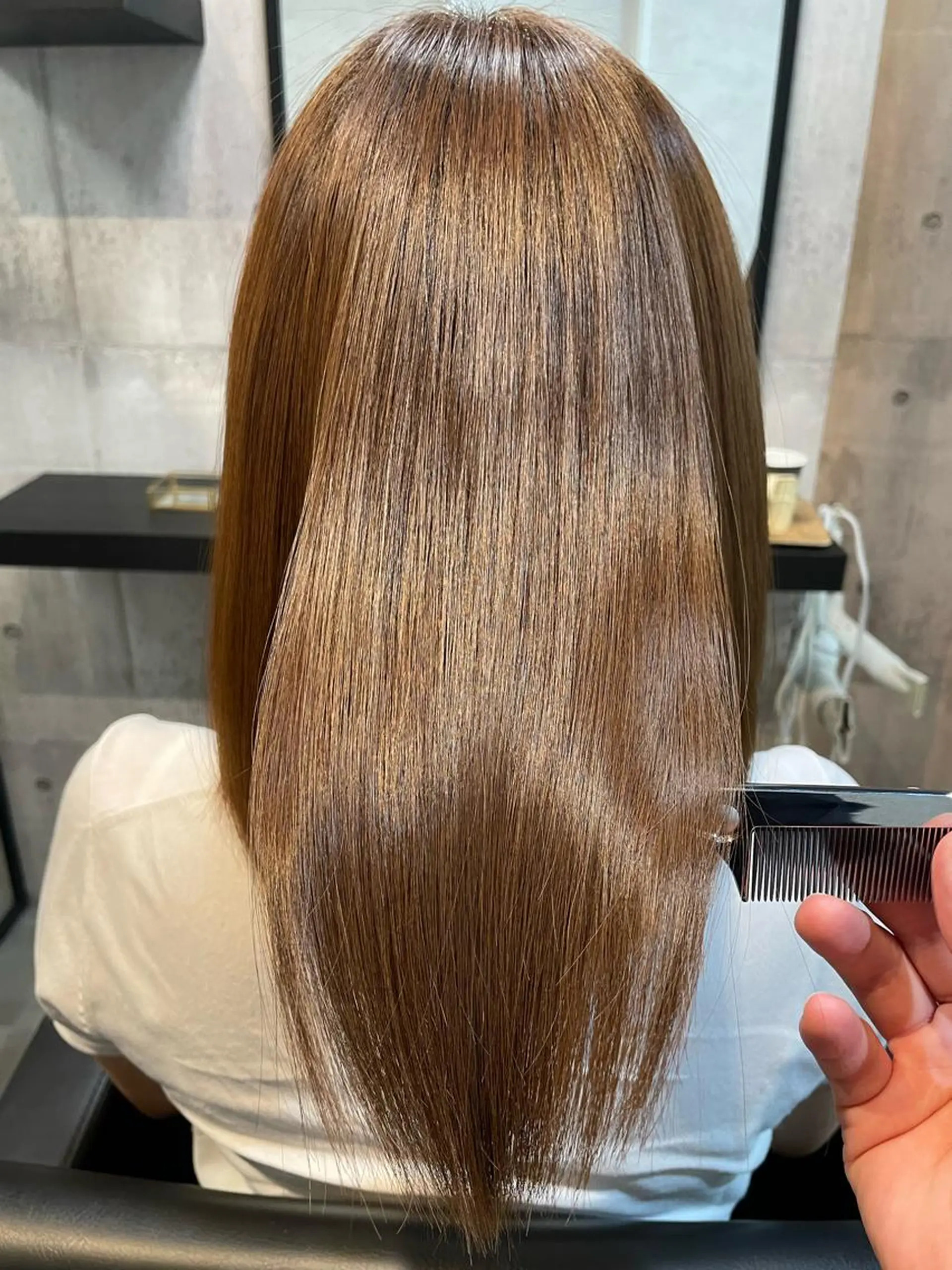 セミロング カラー トリートメント 酸熱トリートメント カット ヘアカラー トリートメント 👑髪質改善カラー 中垣斗希のヘアスタイル