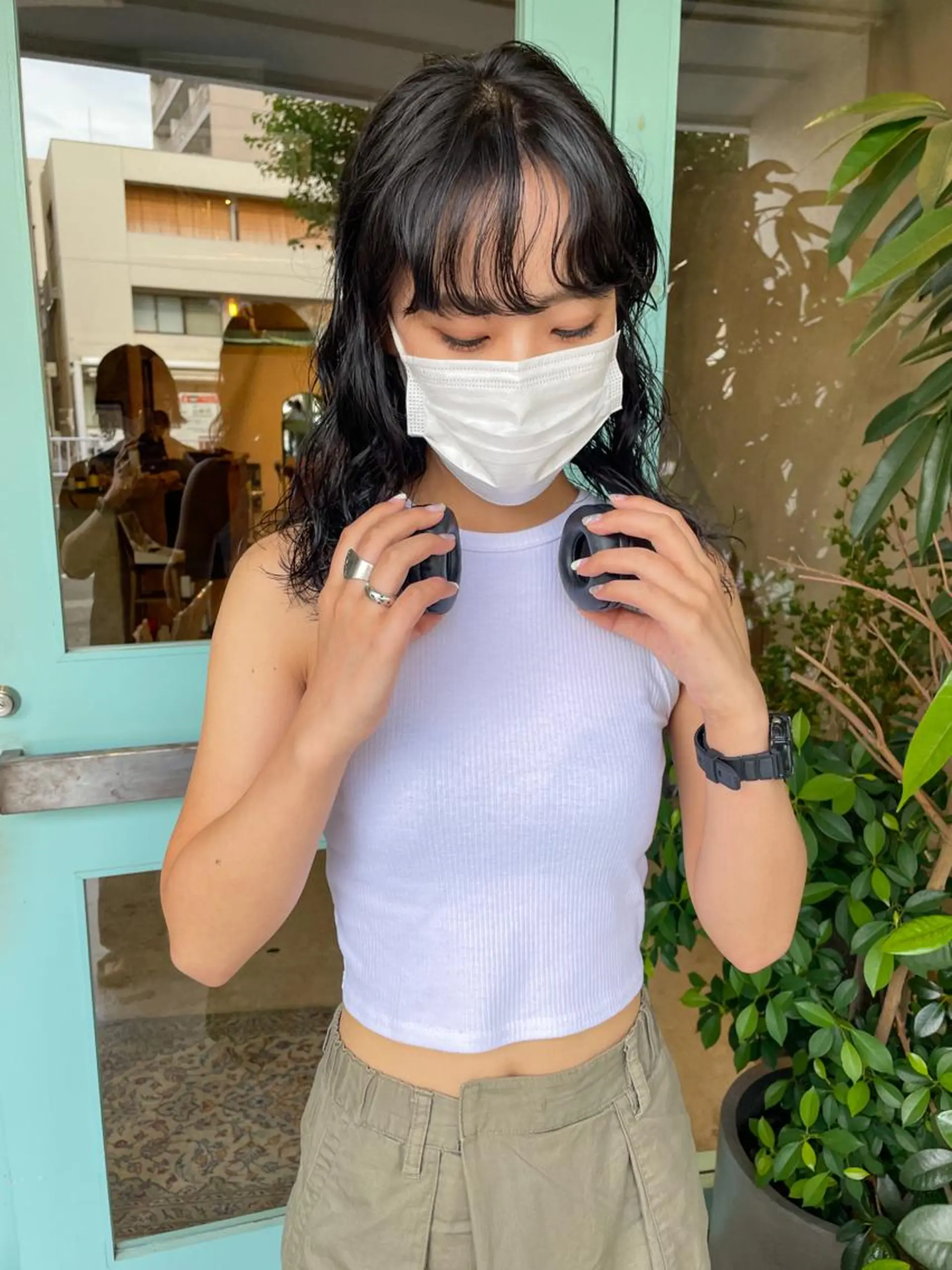 セミロング パーマ パーマ/レイヤー 岩山丈一郎のヘアスタイル