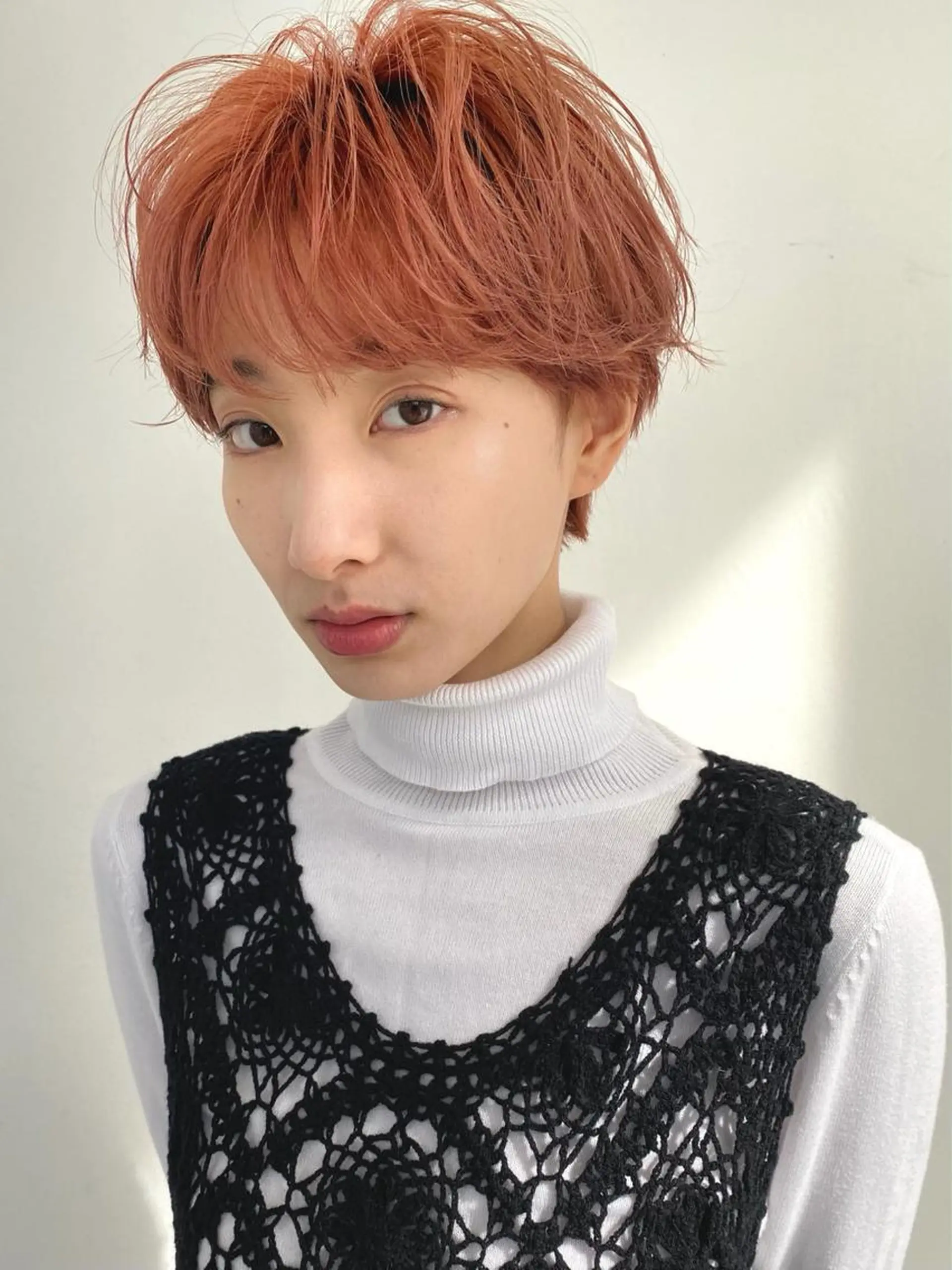 ショート カラー オレンジ ヘアカラー 森貴裕/ベージュ/ パーマ/オリーブのヘアスタイル