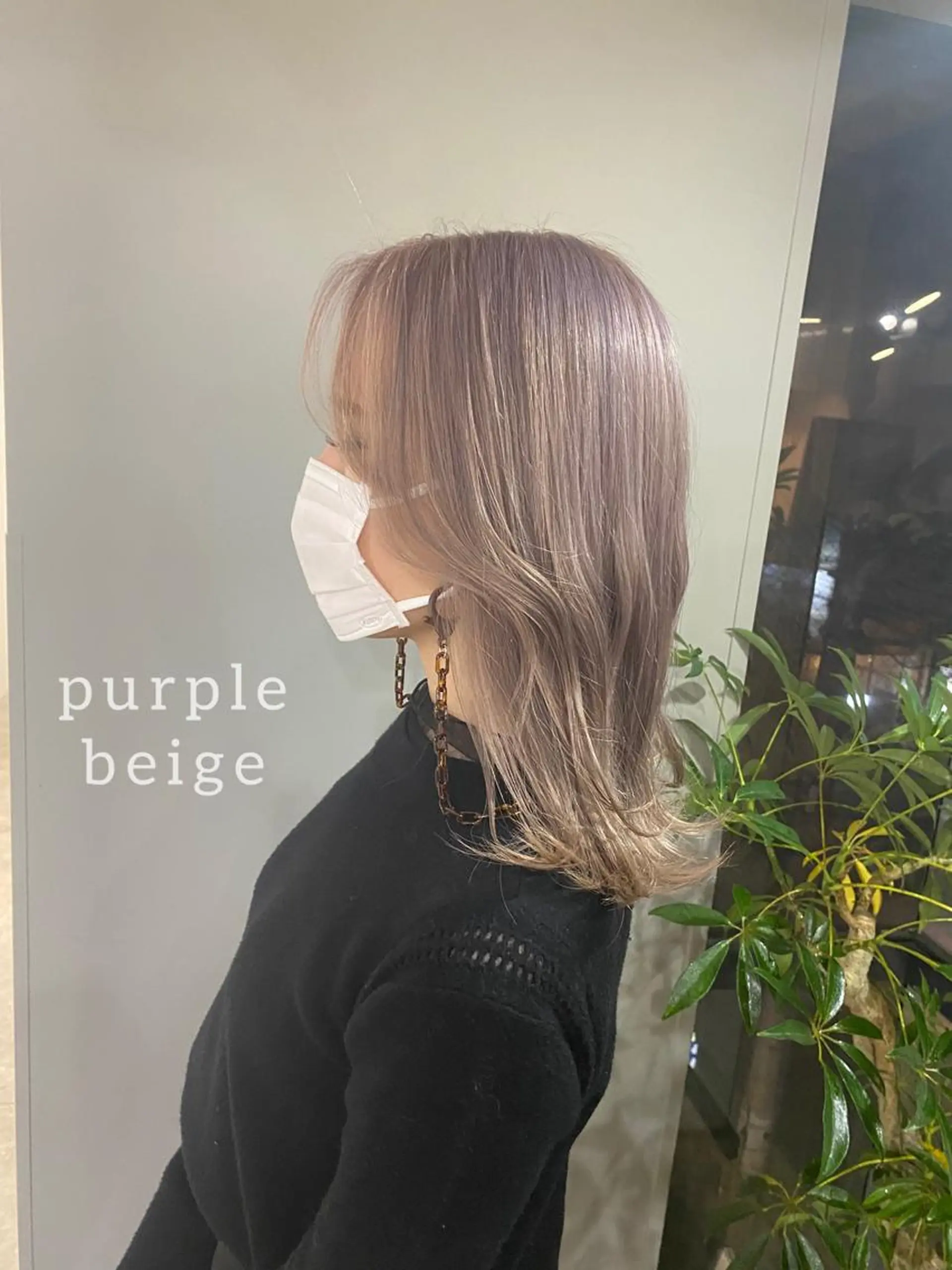 ミディアム カラー ヘアアレンジ ベージュカラー ブリーチ ピンクカラー ピンクベージュ ヘアカラー ボブ /ニュアンス/ satomi🧸💖のヘアスタイル