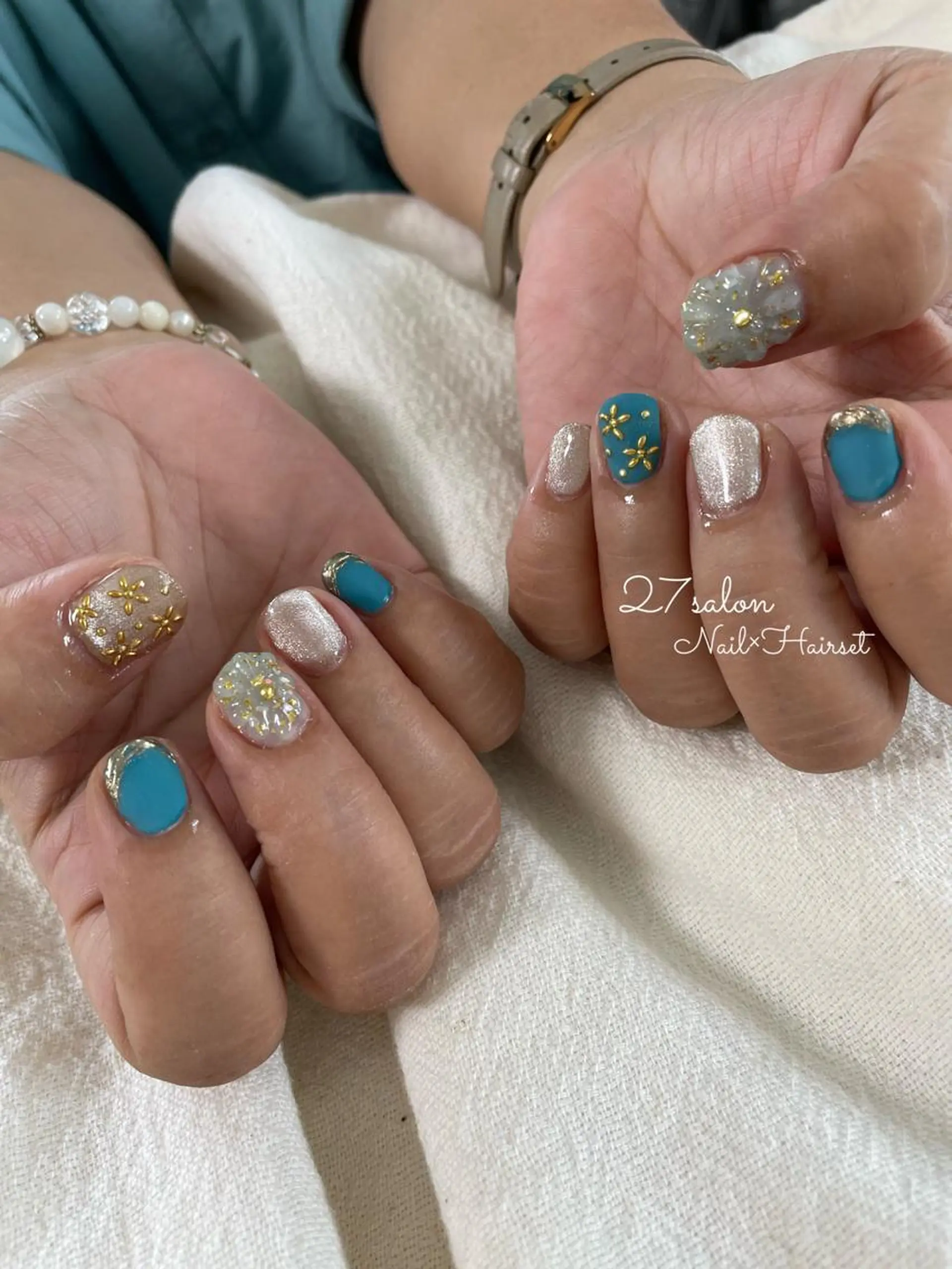 ネイル フラワーネイル ぷっくりネイル 夏ネイル 27salon yuinaのネイルデザイン