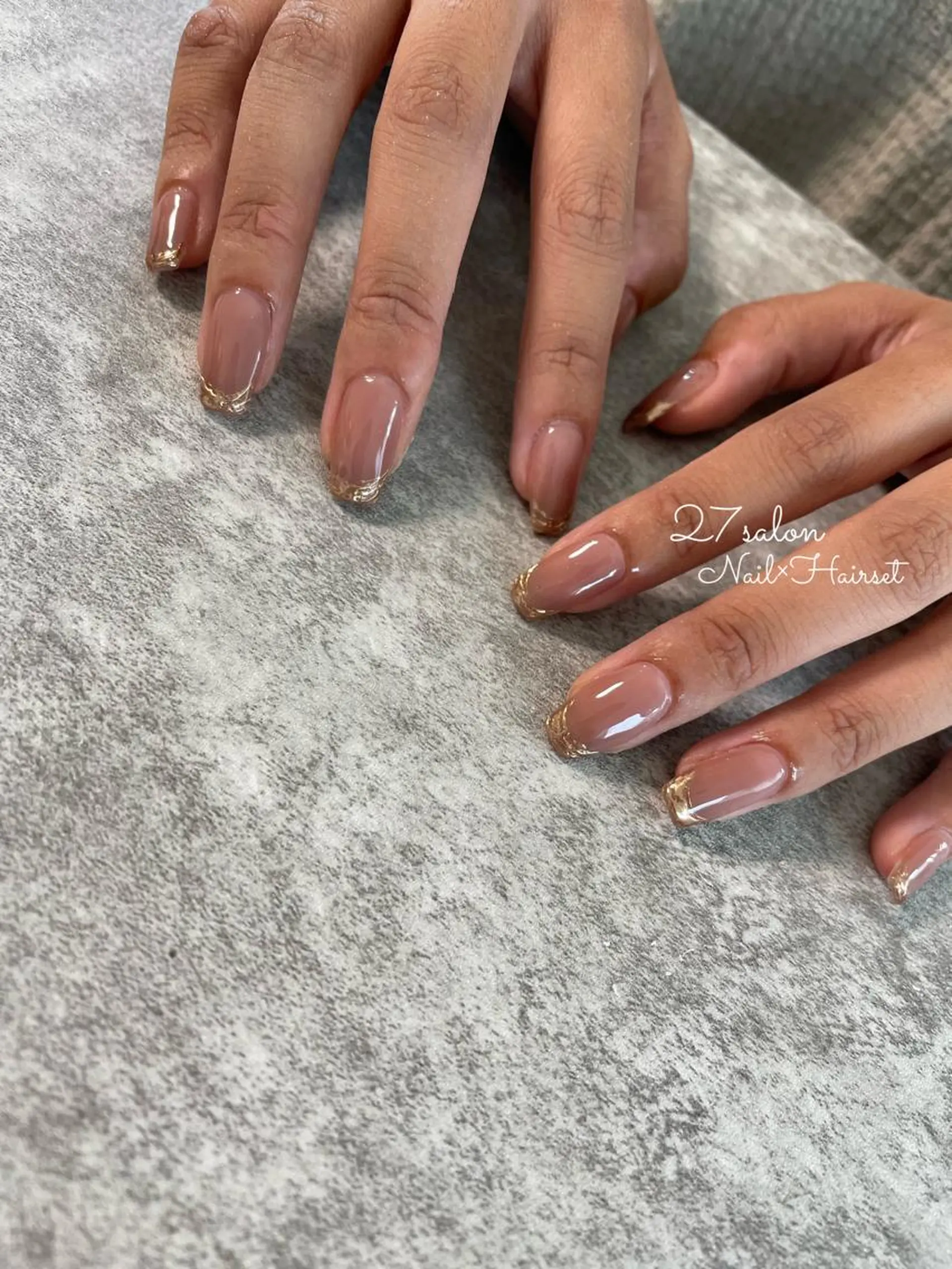 ネイル フレンチネイル ミラーネイル 27salon yuinaのネイルデザイン