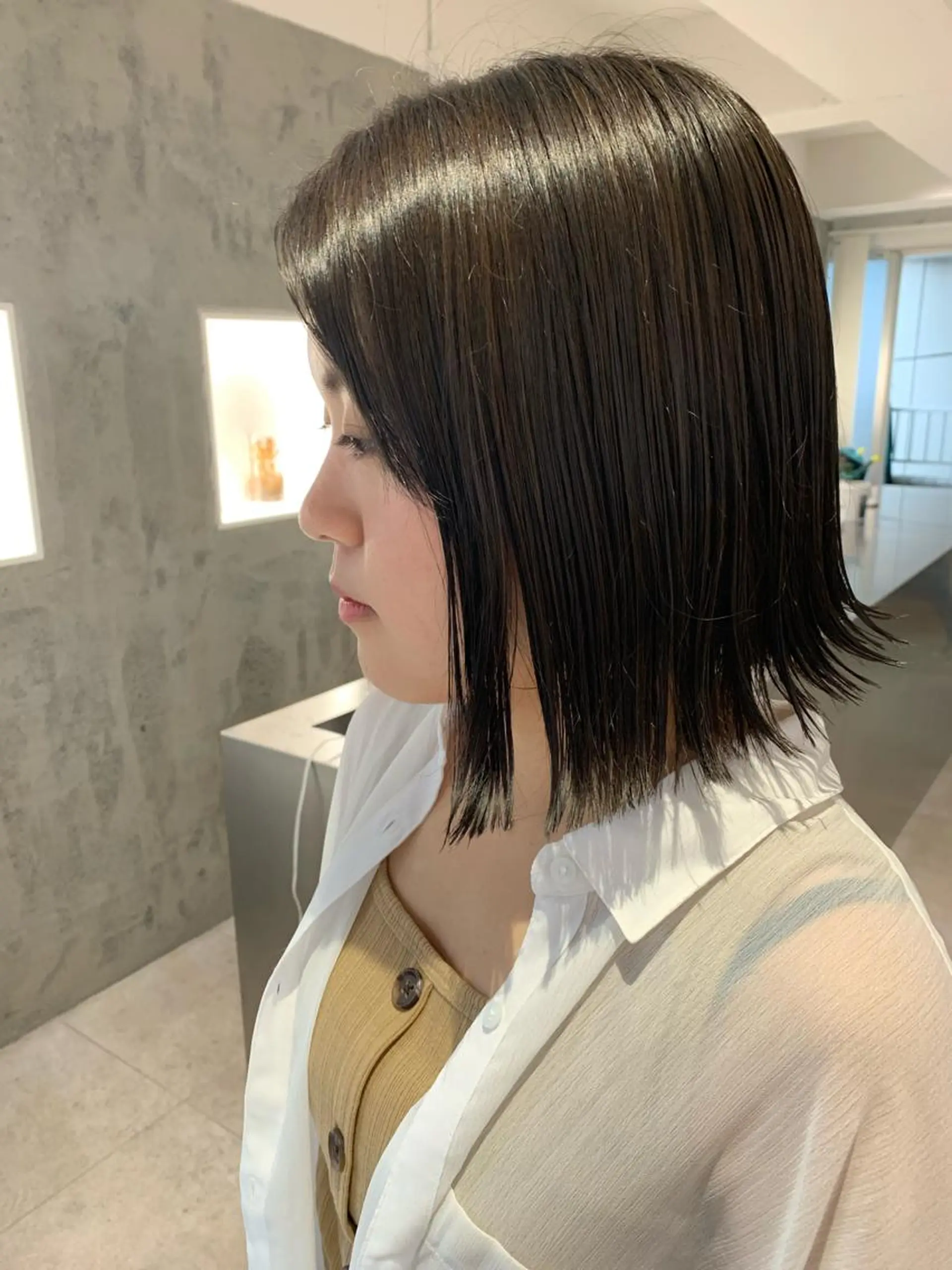 ミディアム カラー ヘアアレンジ ボブ 🫧透明感カラー/ ボブ/小笠原汐海🪽のヘアスタイル