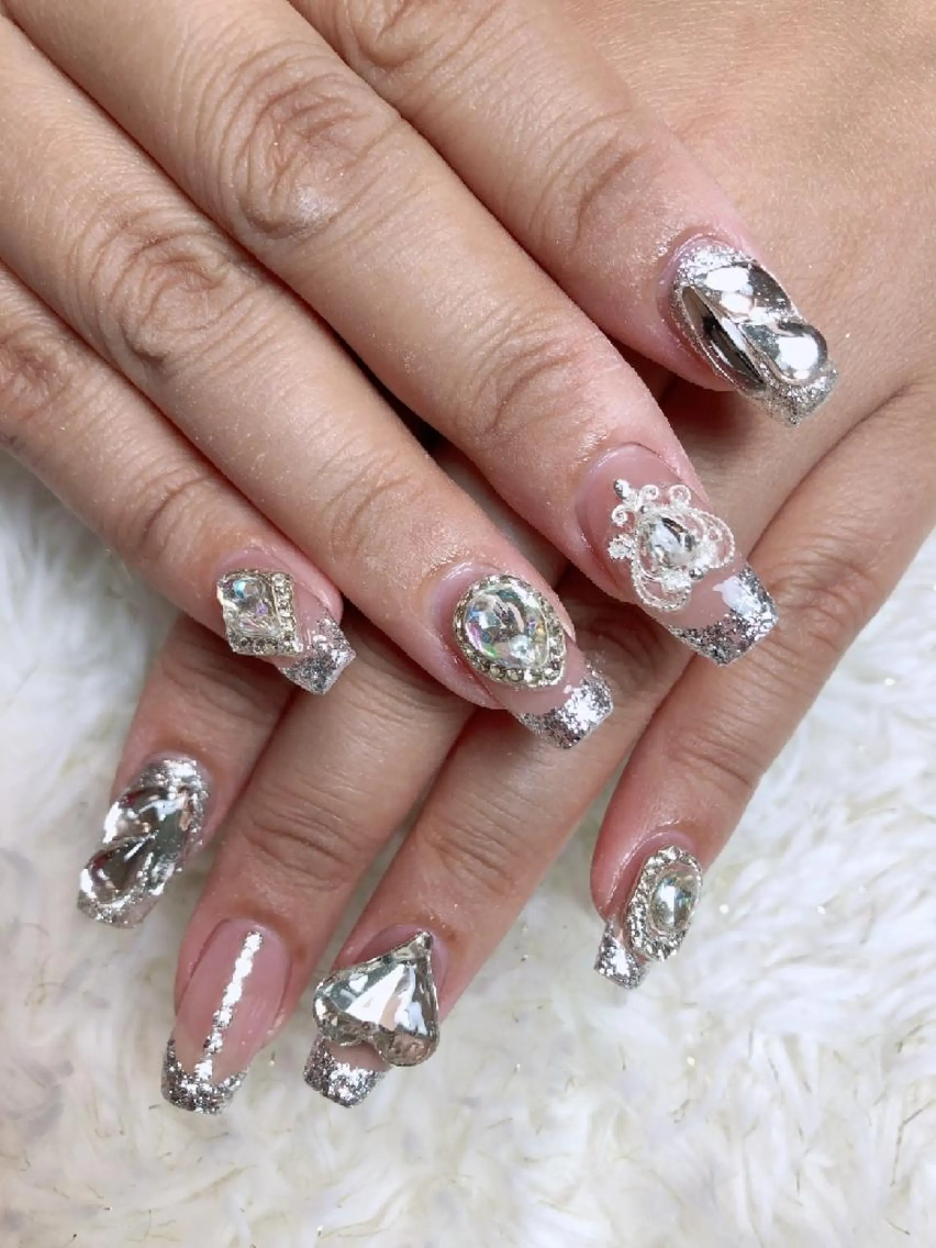 ネイル ロング 韓国風ヘア 韓国ネイル ☺︎山部 志麻☺︎のネイルデザイン