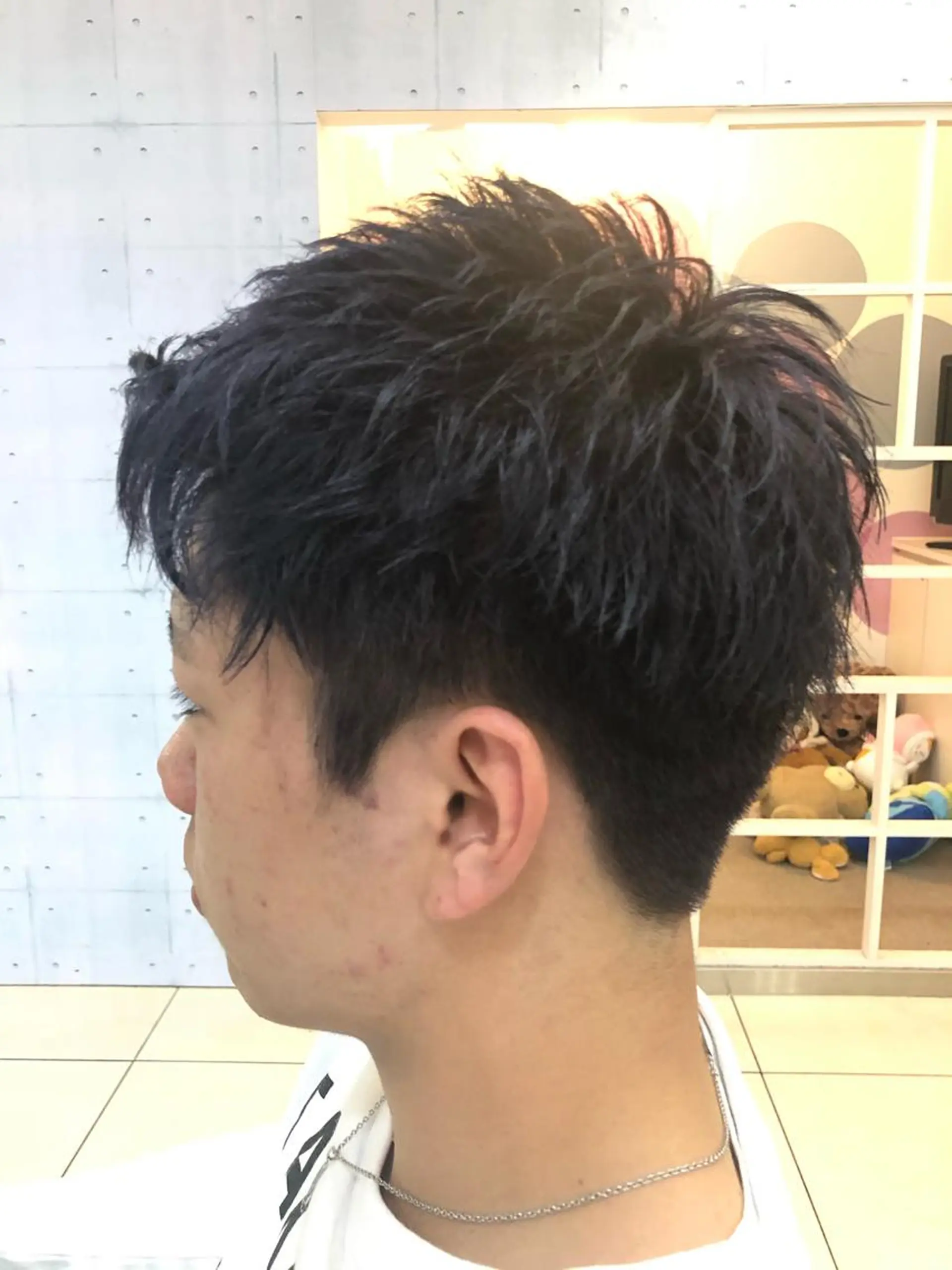 ショート カラー メンズ 髪質改善× ハイライト溝江のヘアスタイル