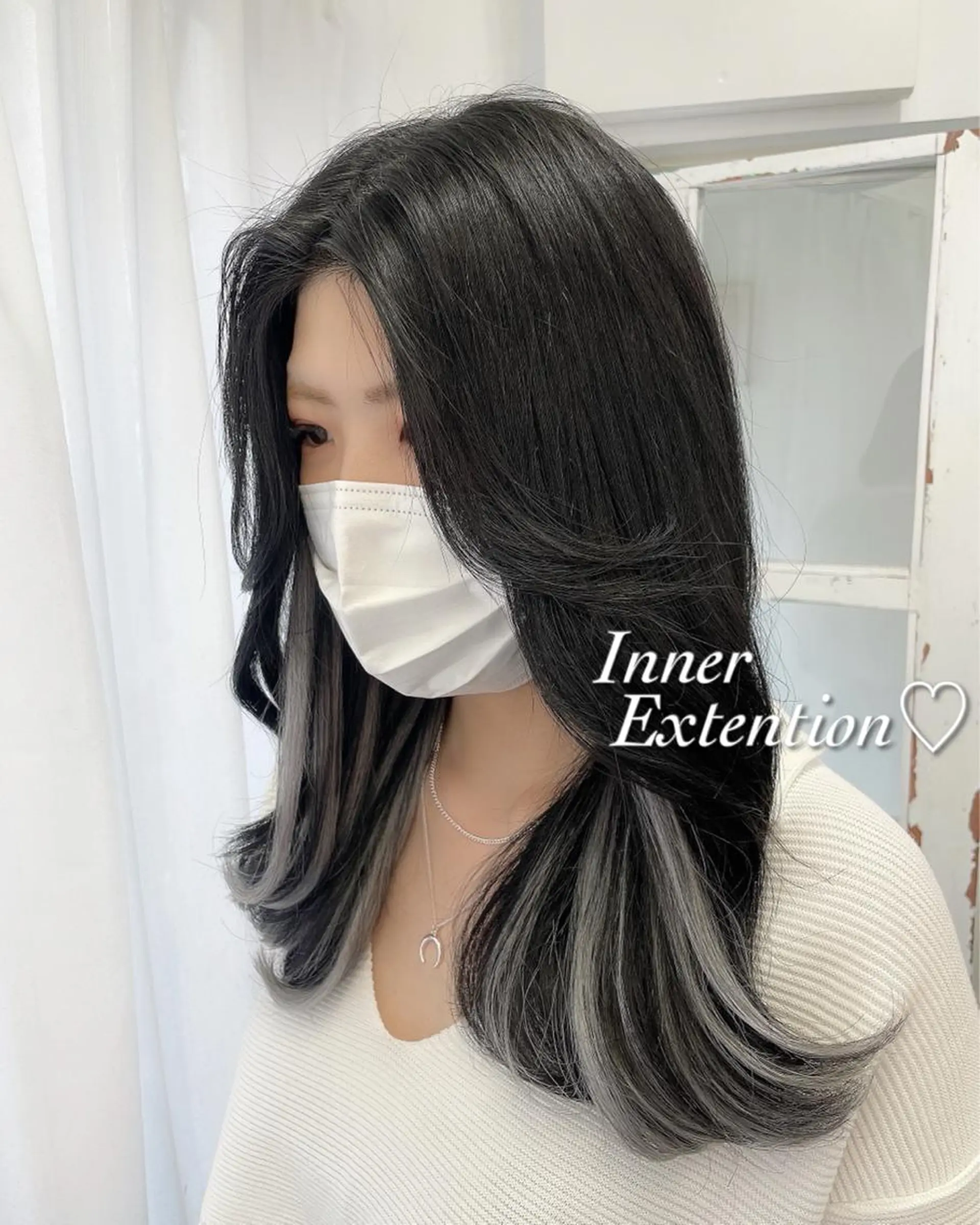 セミロング カラー カット エクステ ヘアセット 韓国ヘア🤍髪質改善 🇰🇷AKANEのヘアスタイル