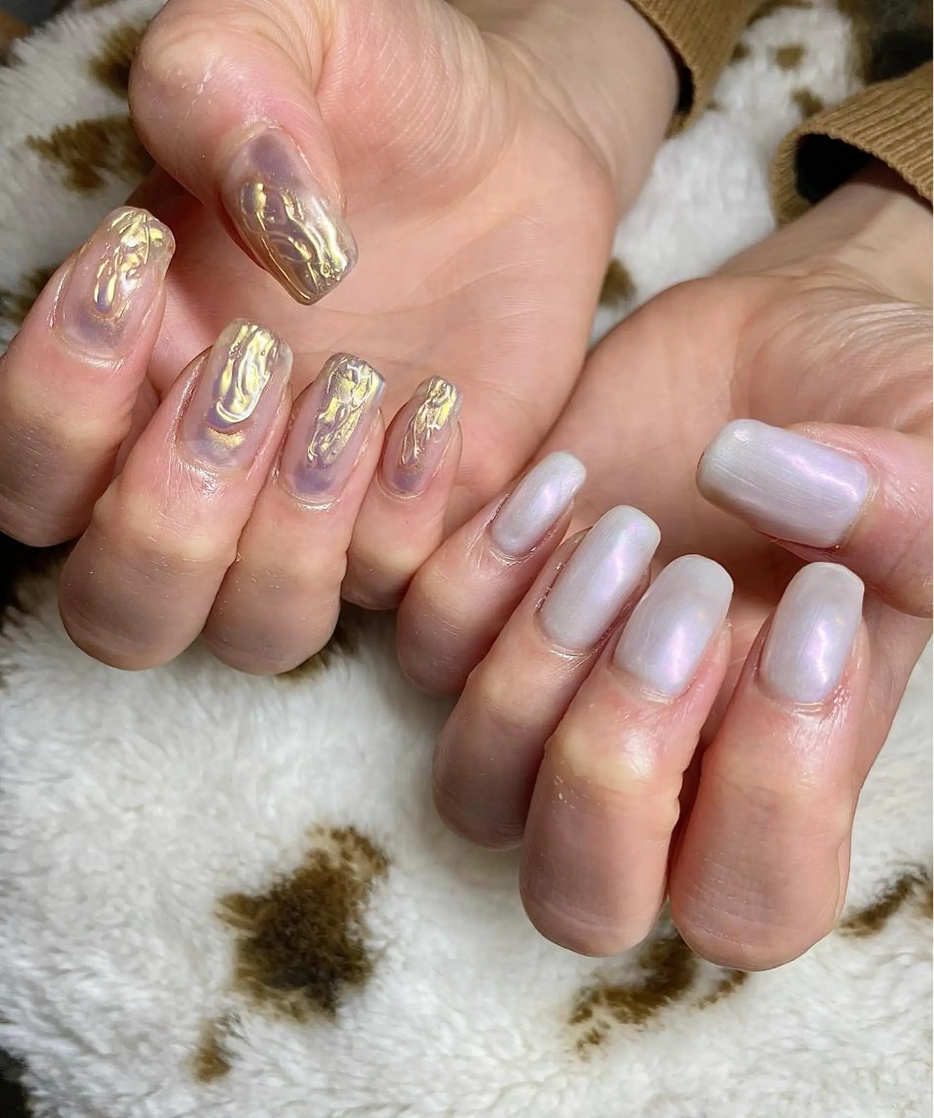 ミディアム カラー パーマ ヘアアレンジ メンズ キッズ ネイル マツエク・マツパ ミラーネイル nail&eye Aoのマツエク・マツパデザイン
