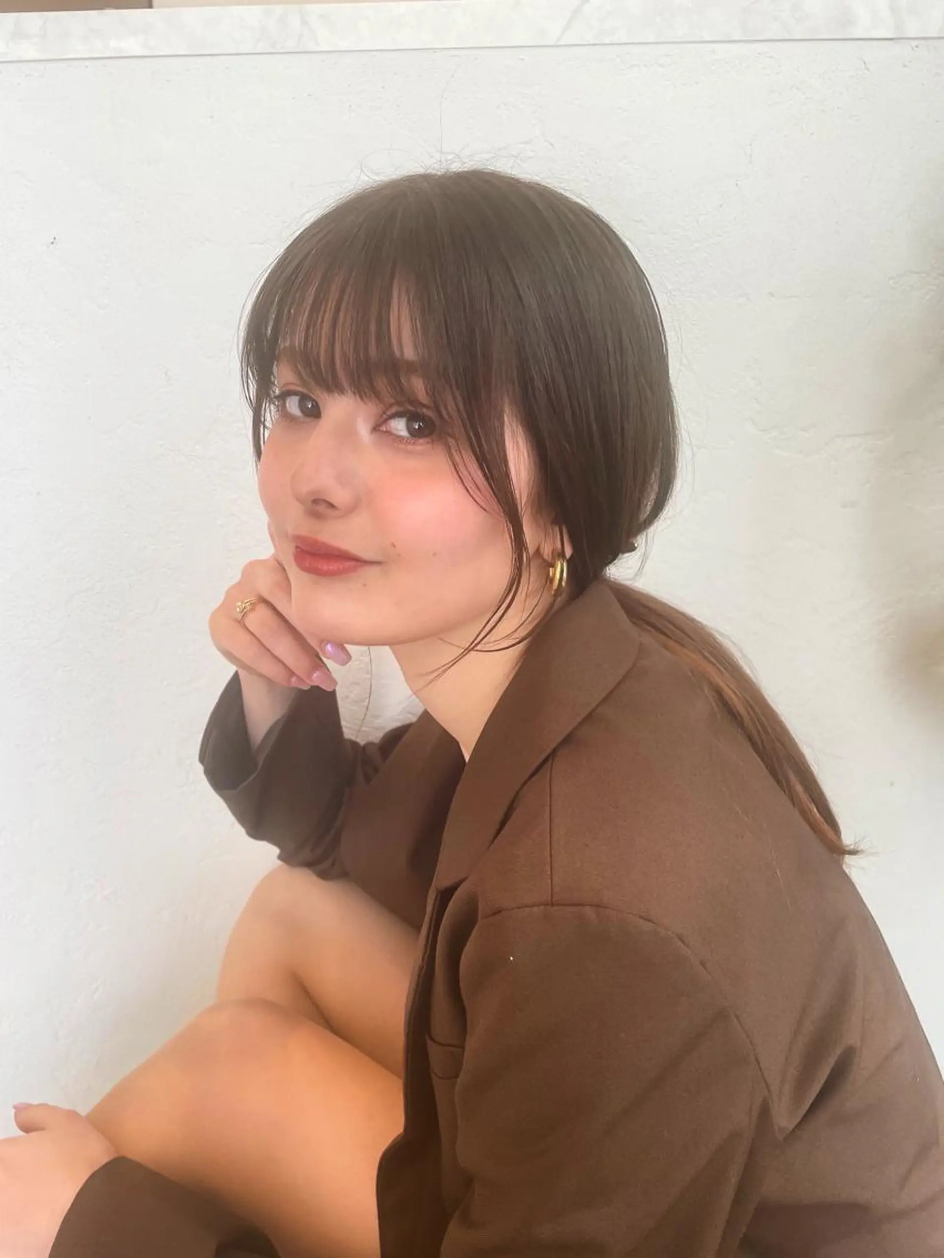 セミロング カラー ベージュカラー ブラウンカラー ブラウンベージュ くびれヘア 韓国風ヘア レイヤーカット🎀 kanaのヘアスタイル