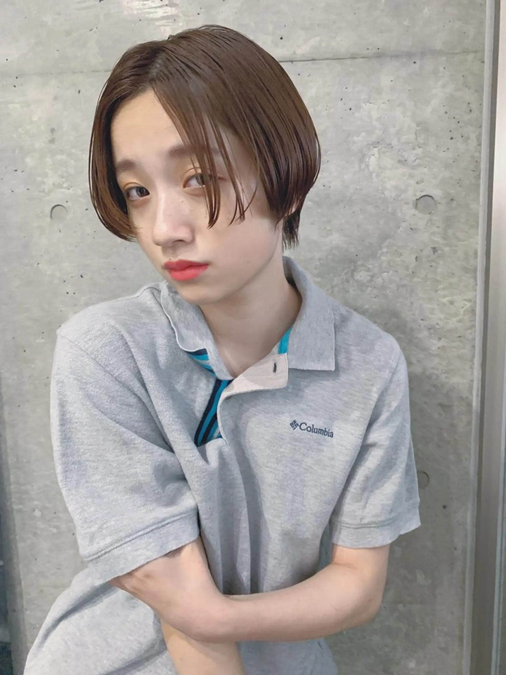 ショート カラー ボブパーマコテ巻き風 パーマNo1深江秀平のヘアスタイル