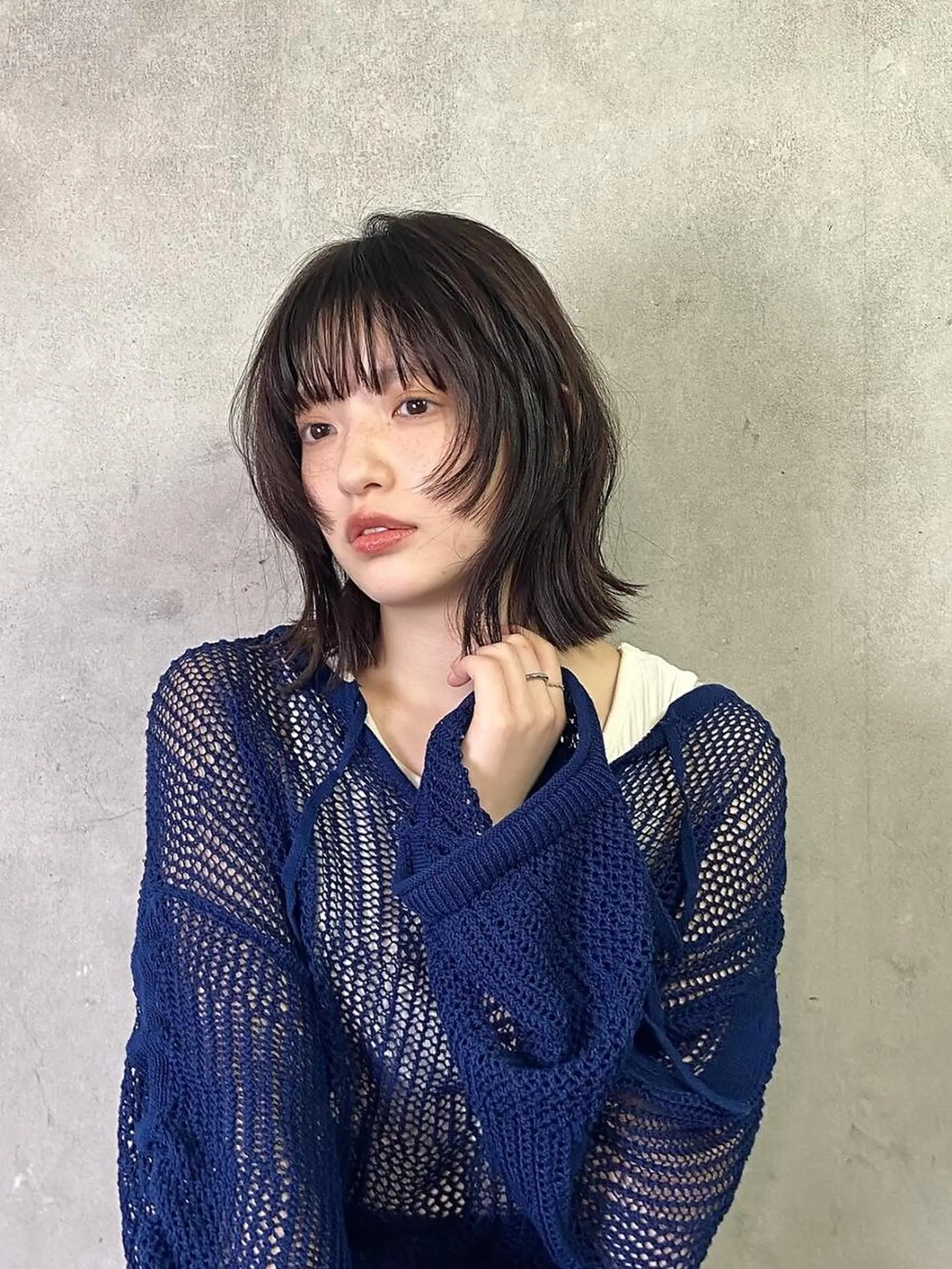 ミディアム カット ヘアカラー トリートメント 髪質改善/ヘアケア coiiはしもとはなのヘアスタイル