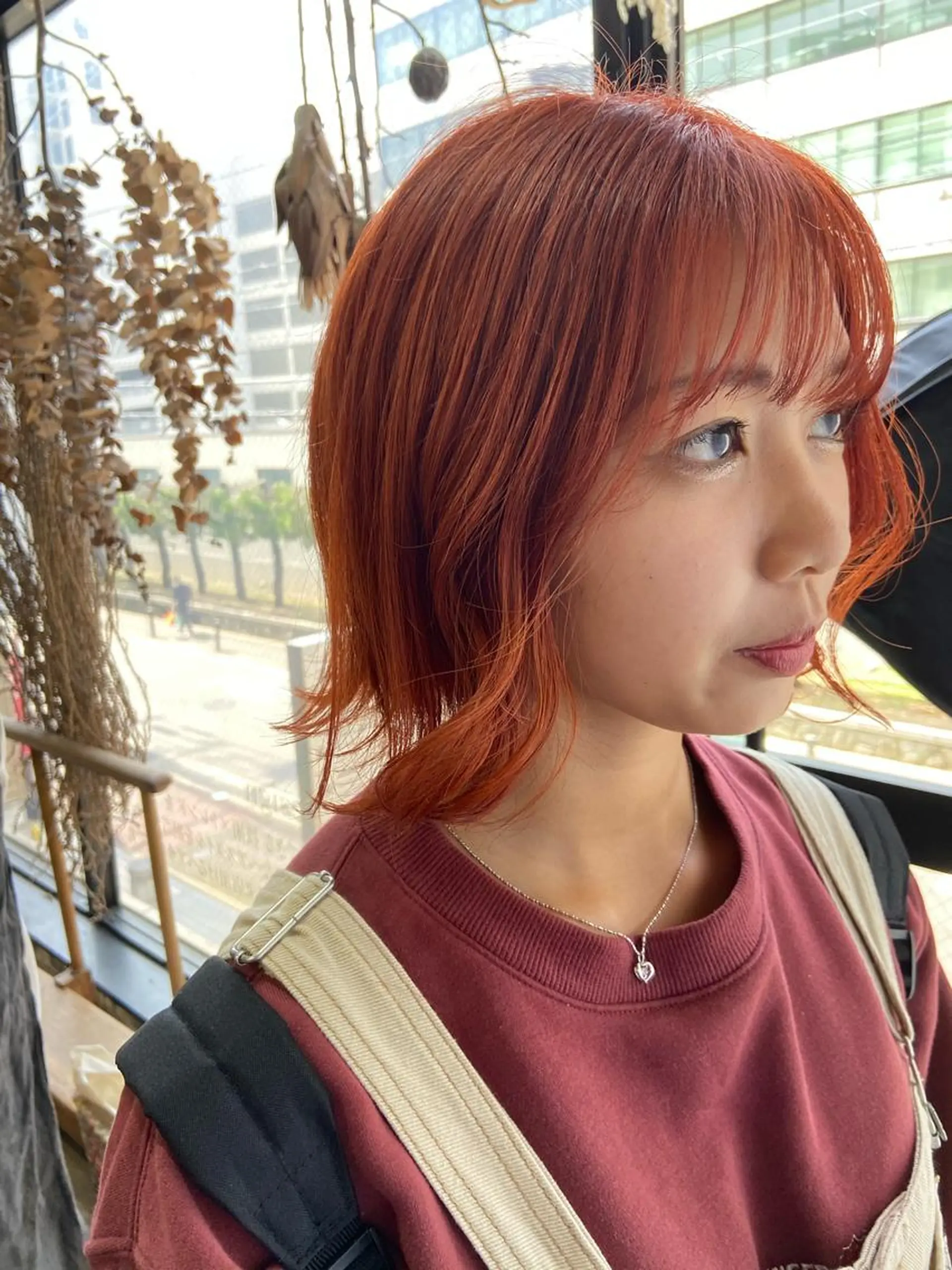 ミディアム カラー ブリーチ ハイトーンカラー オレンジ 松尾太樹 【pia】福岡美容室のヘアスタイル