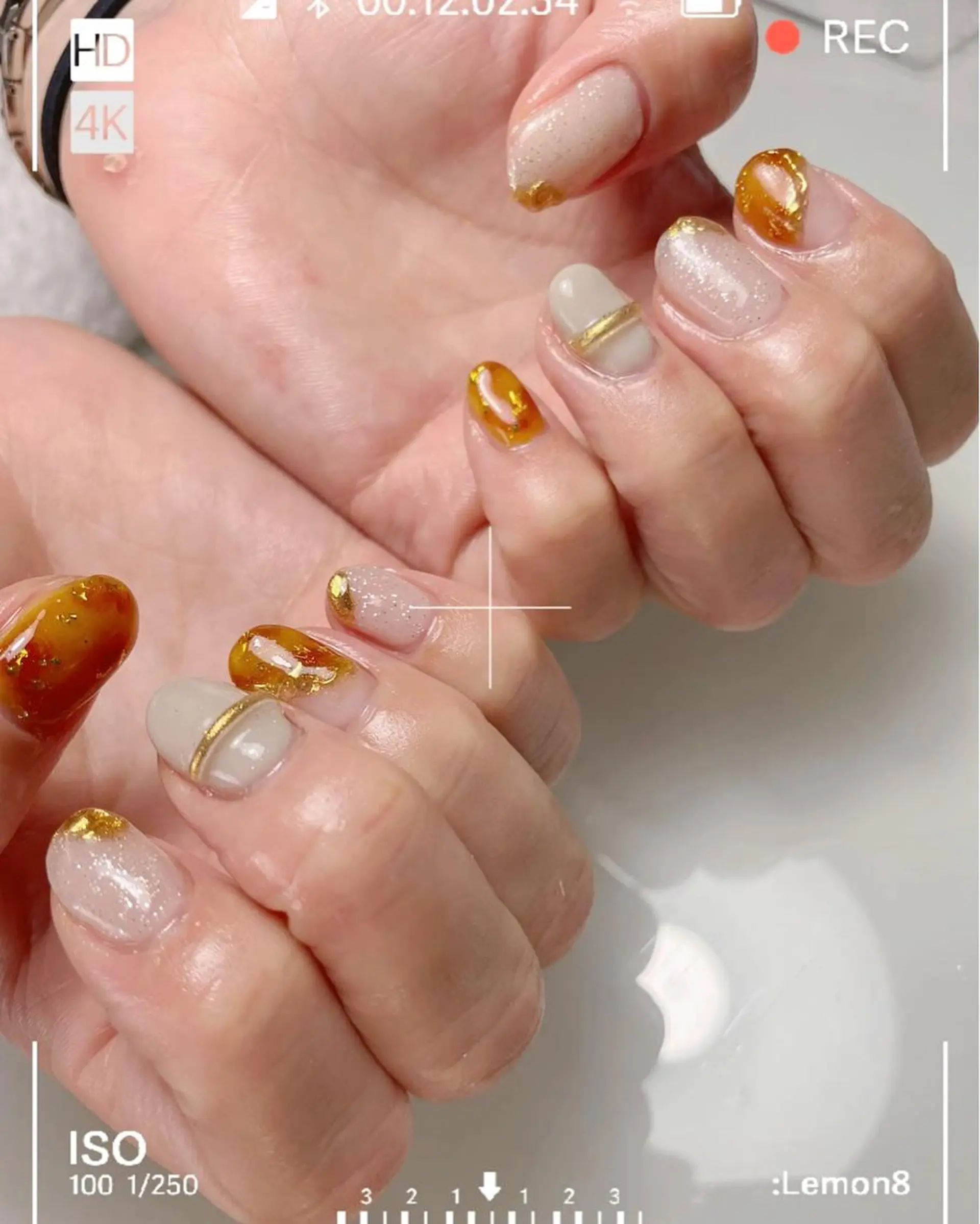 ネイル べっ甲ネイル 加瀬 アンジェリーのネイルデザイン