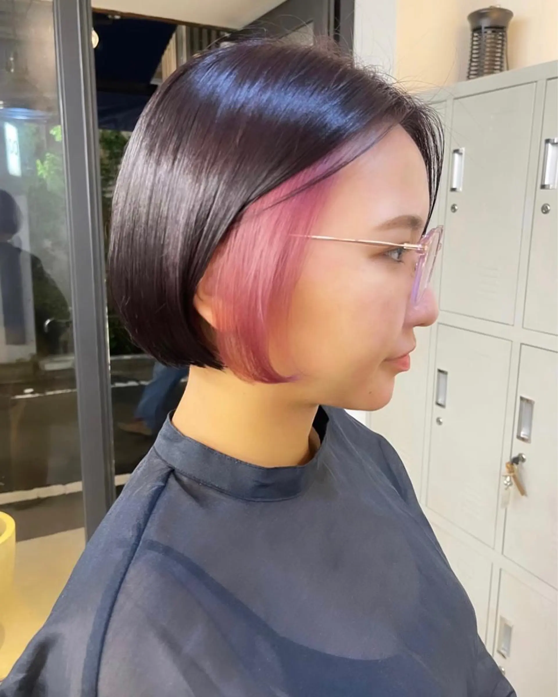 ショート カラー ブリーチ ピンクカラー ヘアカラー トリートメント 渋谷ケアブリーチ Suuのヘアスタイル