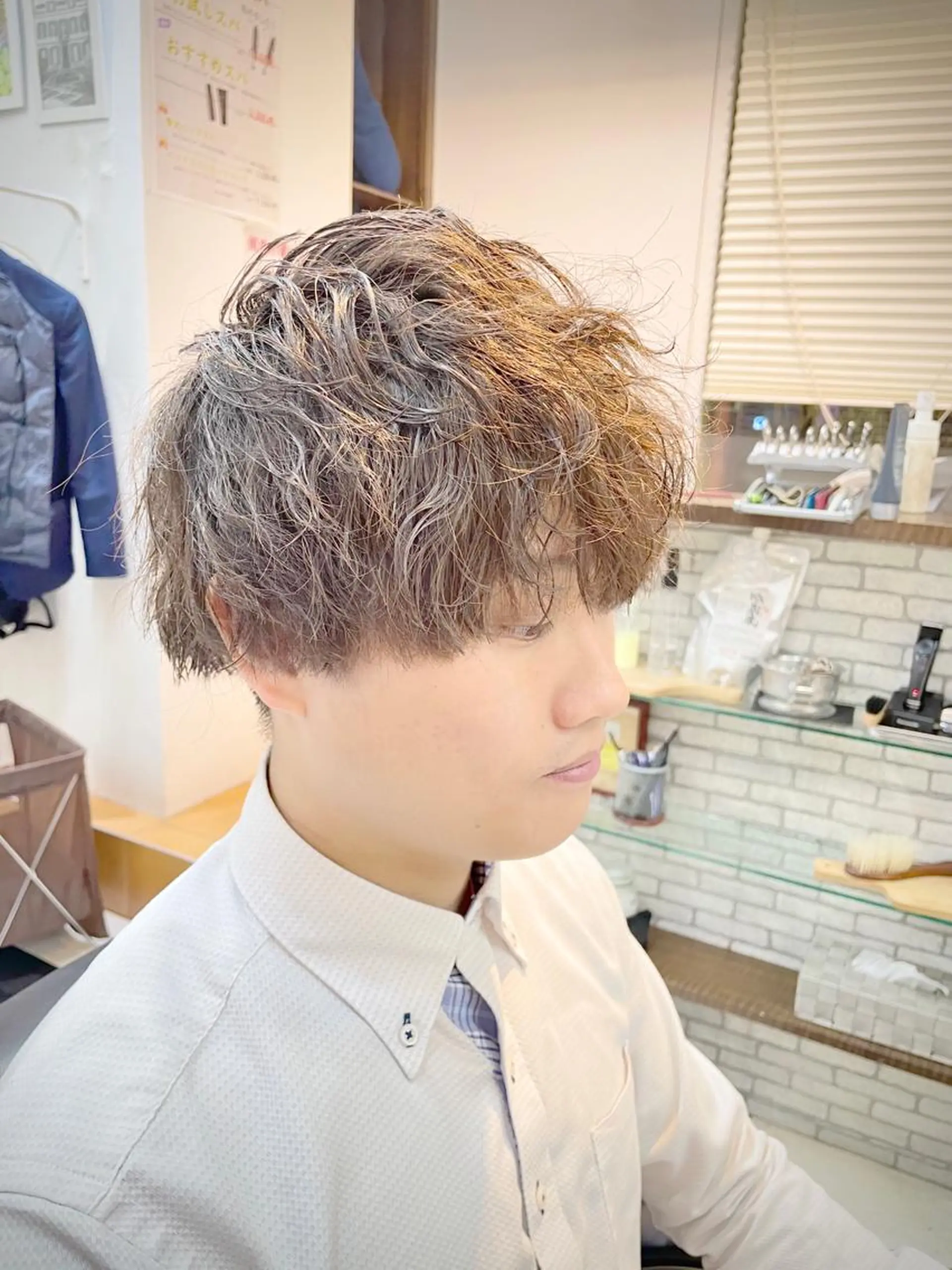 セミロング パーマ ヘアアレンジ メンズ 髪や目黒店所属・Kamiya's TOKYO 安孫子のヘアスタイル