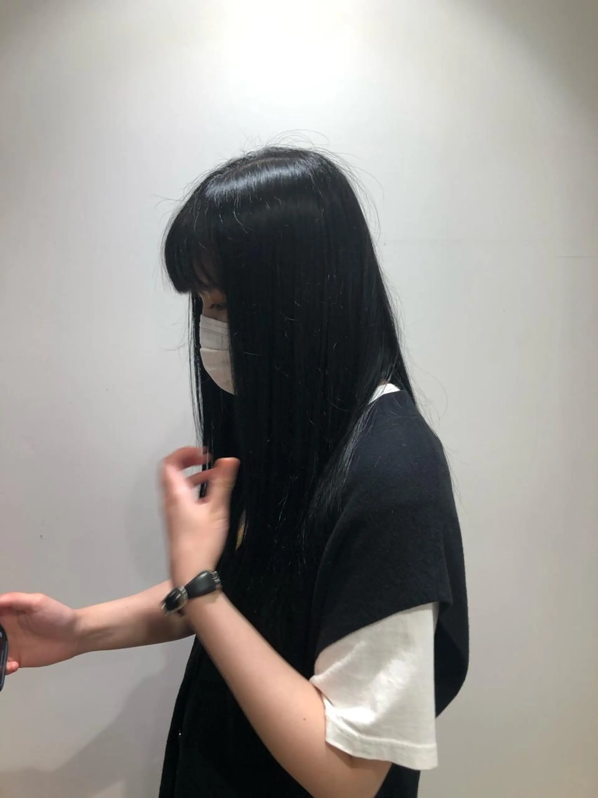 ロング カラー 黒髪 ブルーカラー ブルーブラック dogstar小林諒 レイヤー/パーマのヘアスタイル