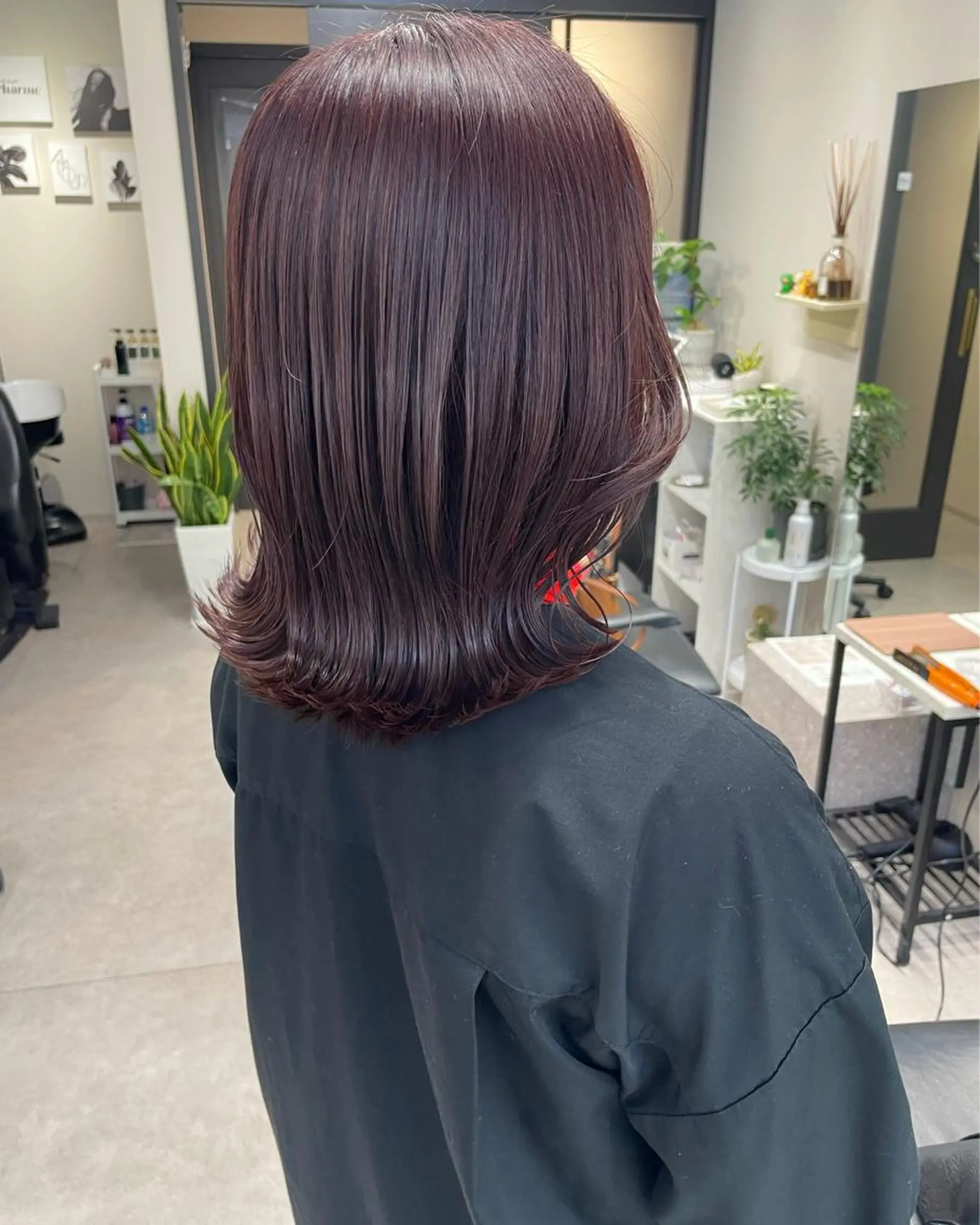 ミディアム カラー カット ヘアカラー トリートメント 髪質改善will hairdesignのヘアスタイル