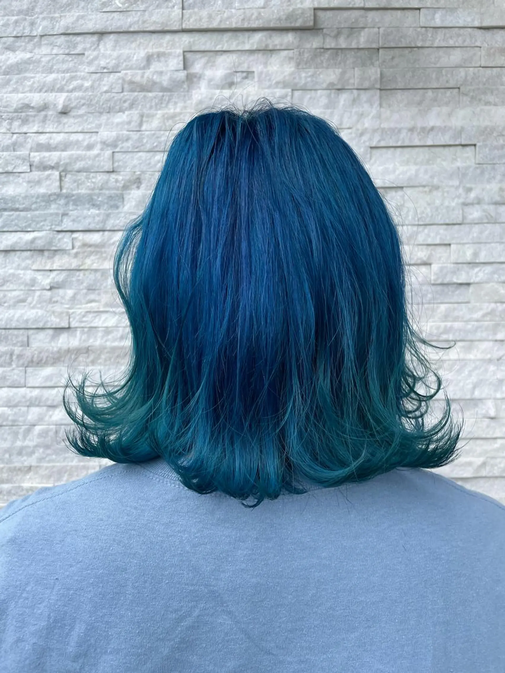 セミロング カラー ブリーチ ブルーカラー ヘアカラー 🌸小掛🌸 豊橋外国人風カラーのヘアスタイル