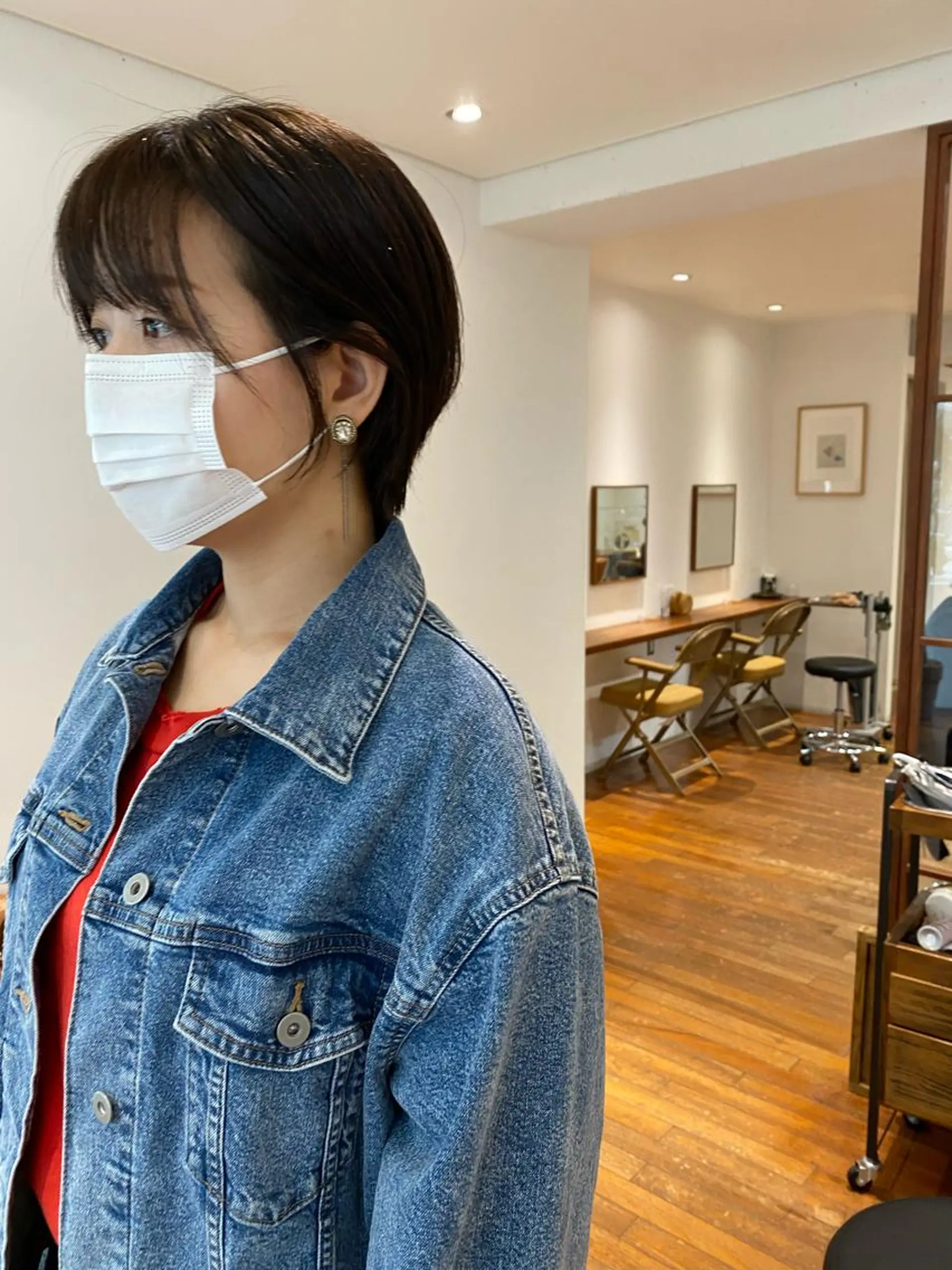 ミディアム カラー カット ヘアカラー トリートメント IVORY.所属・🟩白髪ぼかし/ボブ /ショートヘア/大司のヘアスタイル