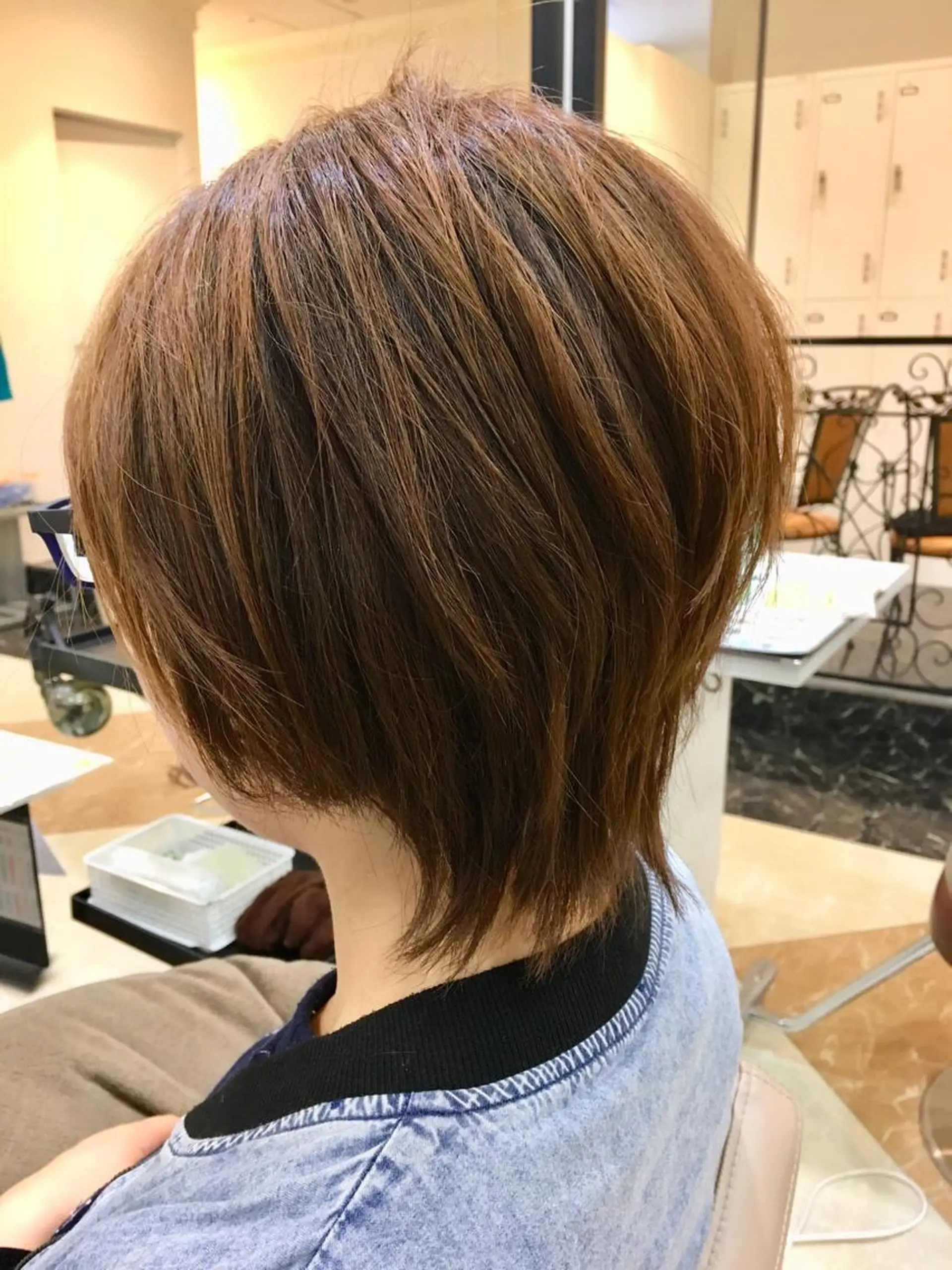 ショート ショートボブ ショートレイヤー ボブ レイヤーカット ショートヘア カット ヘアカラー パーマ トリートメント 髪質改善 阪口 雄佑のヘアスタイル