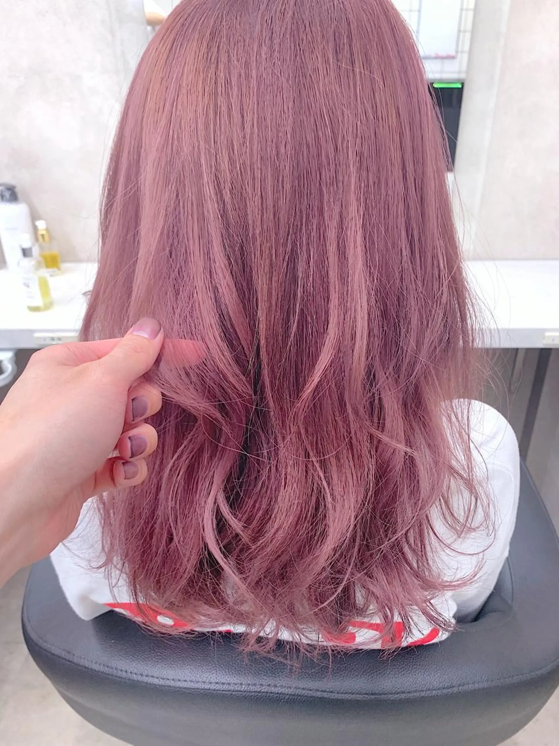 ミディアム カラー ヘアカラー ヘアセット 柔らかbeige モトキのヘアスタイル