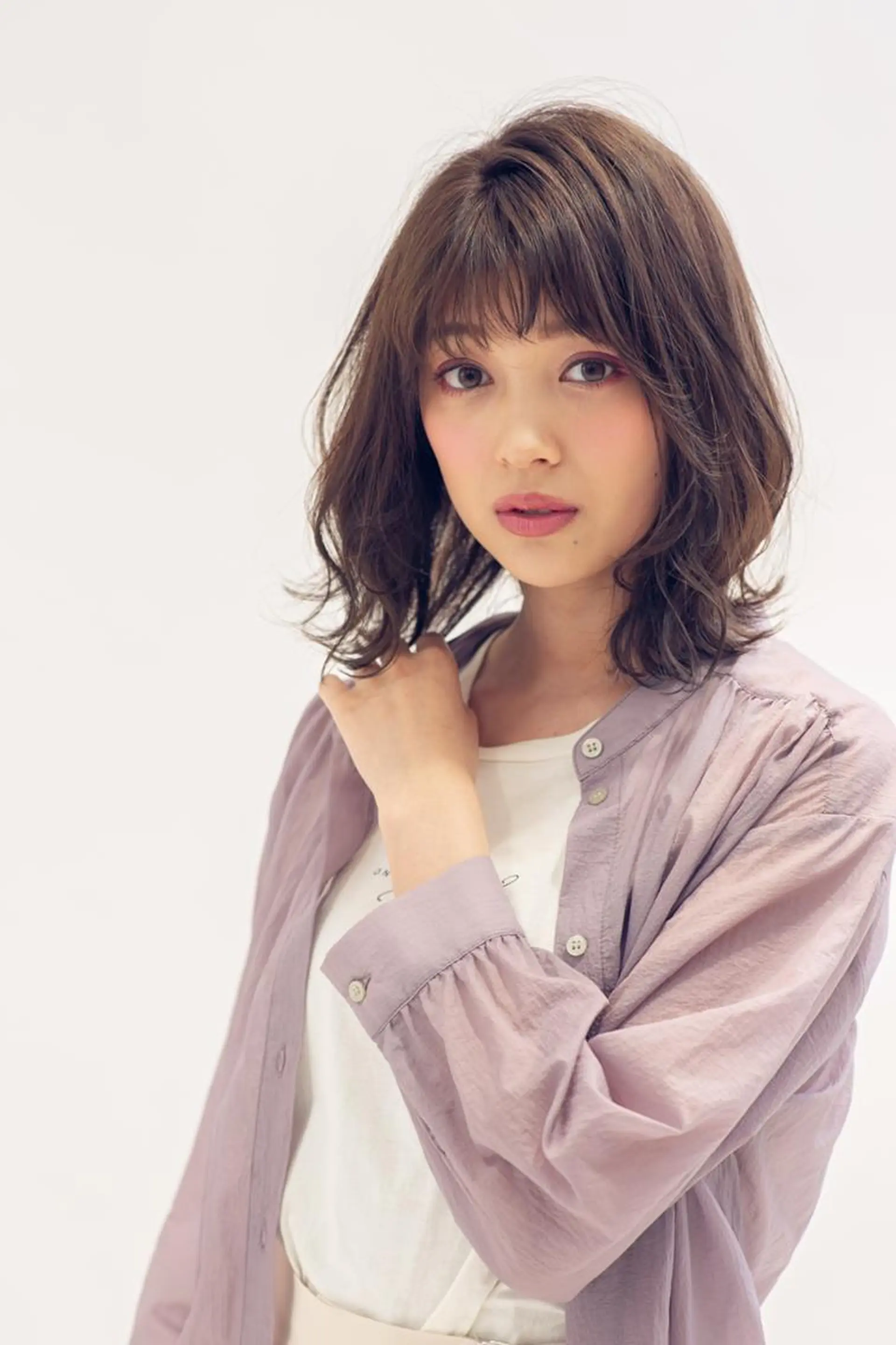 ミディアム カット ヘアカラー トリートメント 艶カラー/髪質改善/ はかまた🕊️のヘアスタイル