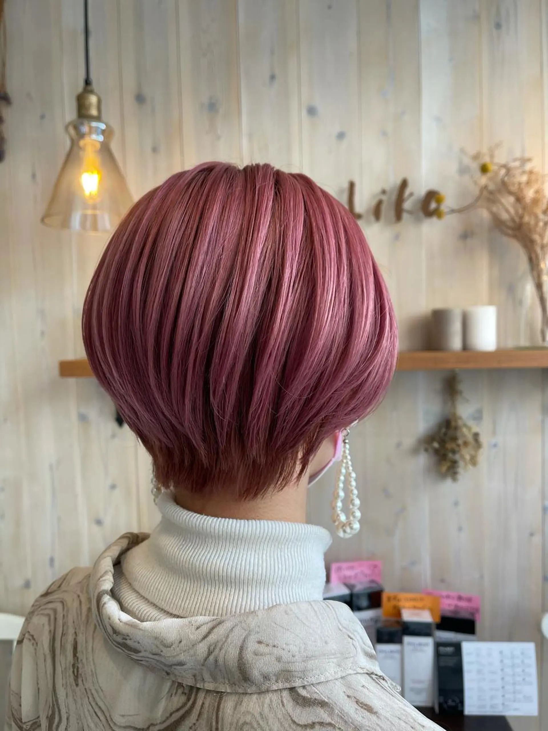 ショート カラー ベージュカラー ピンクカラー ピンクベージュ カット ヘアカラー トリートメント アニメオタク美容師✂ miharuのヘアスタイル