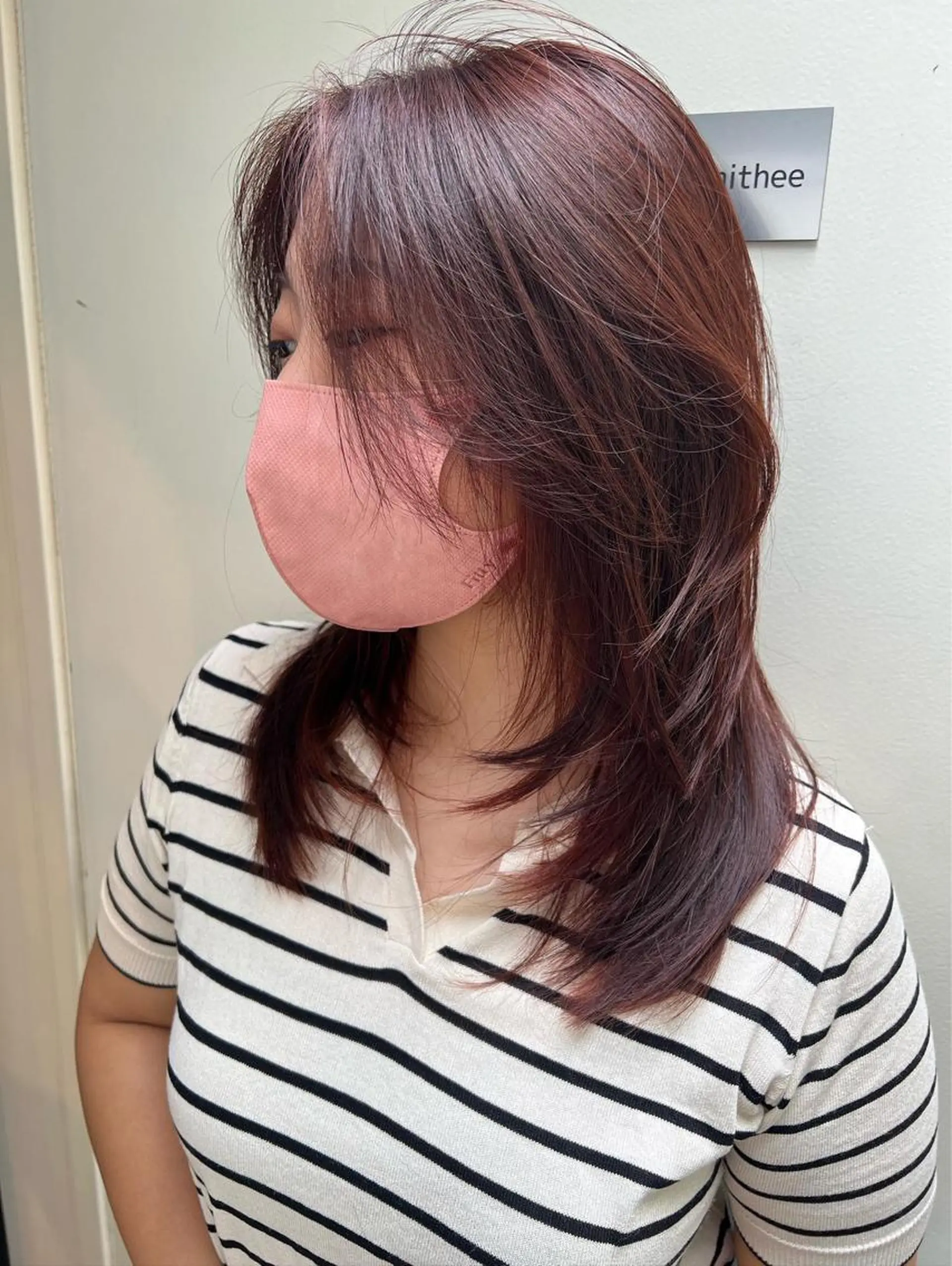 カラー ブラウンカラー オレンジ オレンジブラウン yu-kaハッシュ カット/韓国レイヤーのヘアスタイル