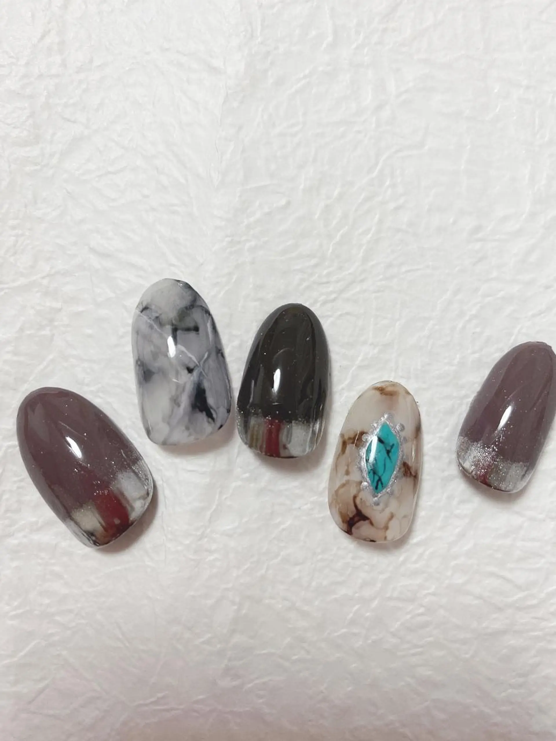 ネイル 大理石ネイル(マーブル) ミラーネイル Bienvenue りょうこのネイルデザイン