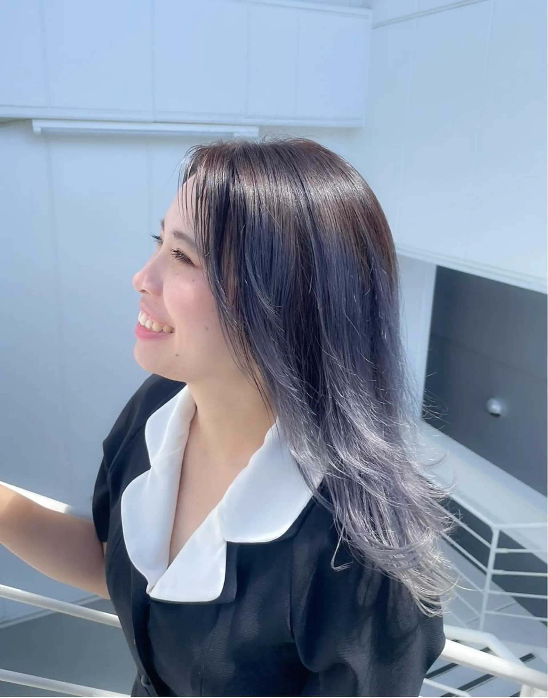 ロング ボブ デート ハイライト 髪質改善 韓国風ヘア ヘアカラー トリートメント 【20代ダメージ毛に 髪質改善】のヘアスタイル