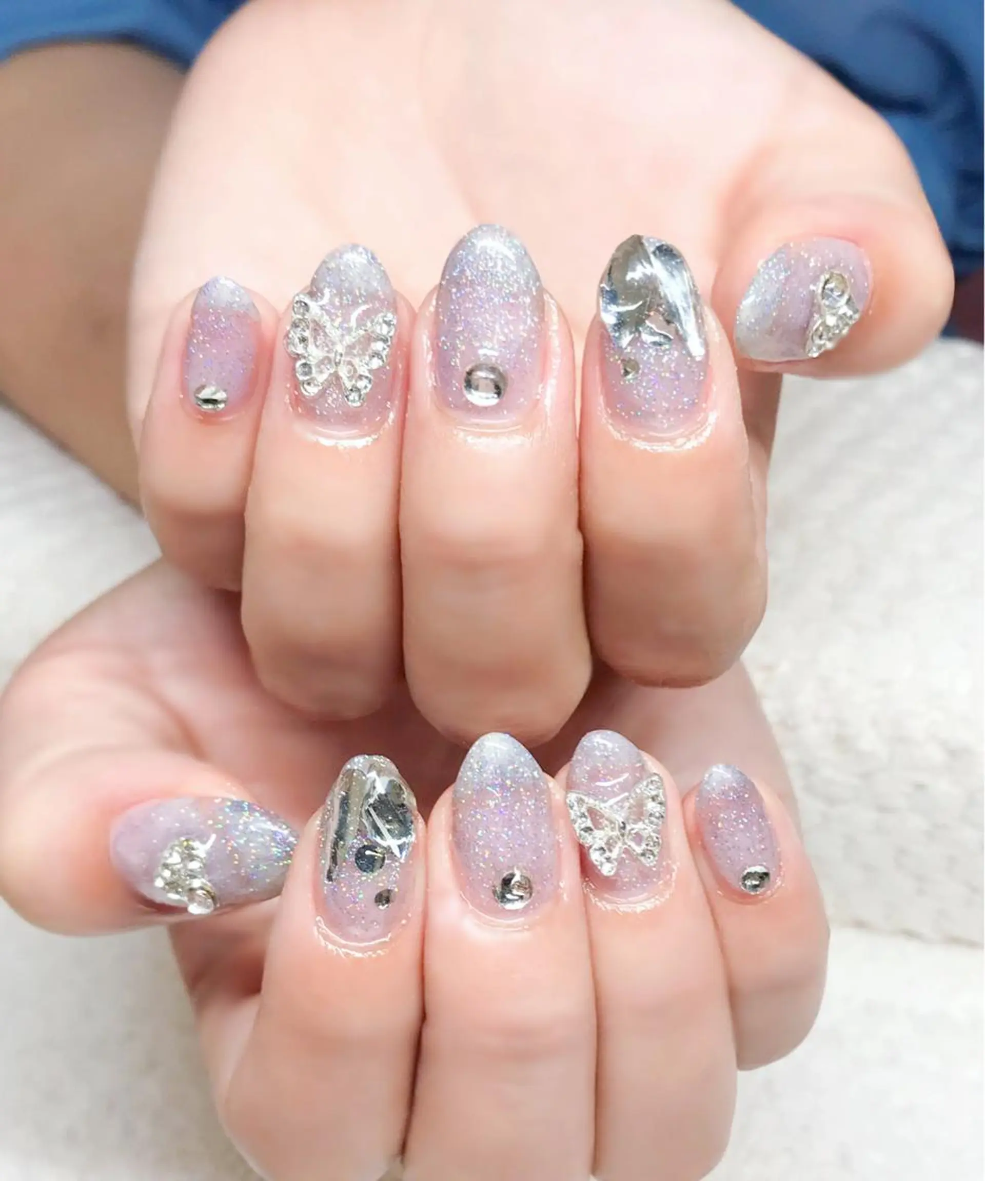 ネイル アートネイル ドット ジェルネイル キラキラネイル 韓国ネイル Nyanco Nailのネイルデザイン