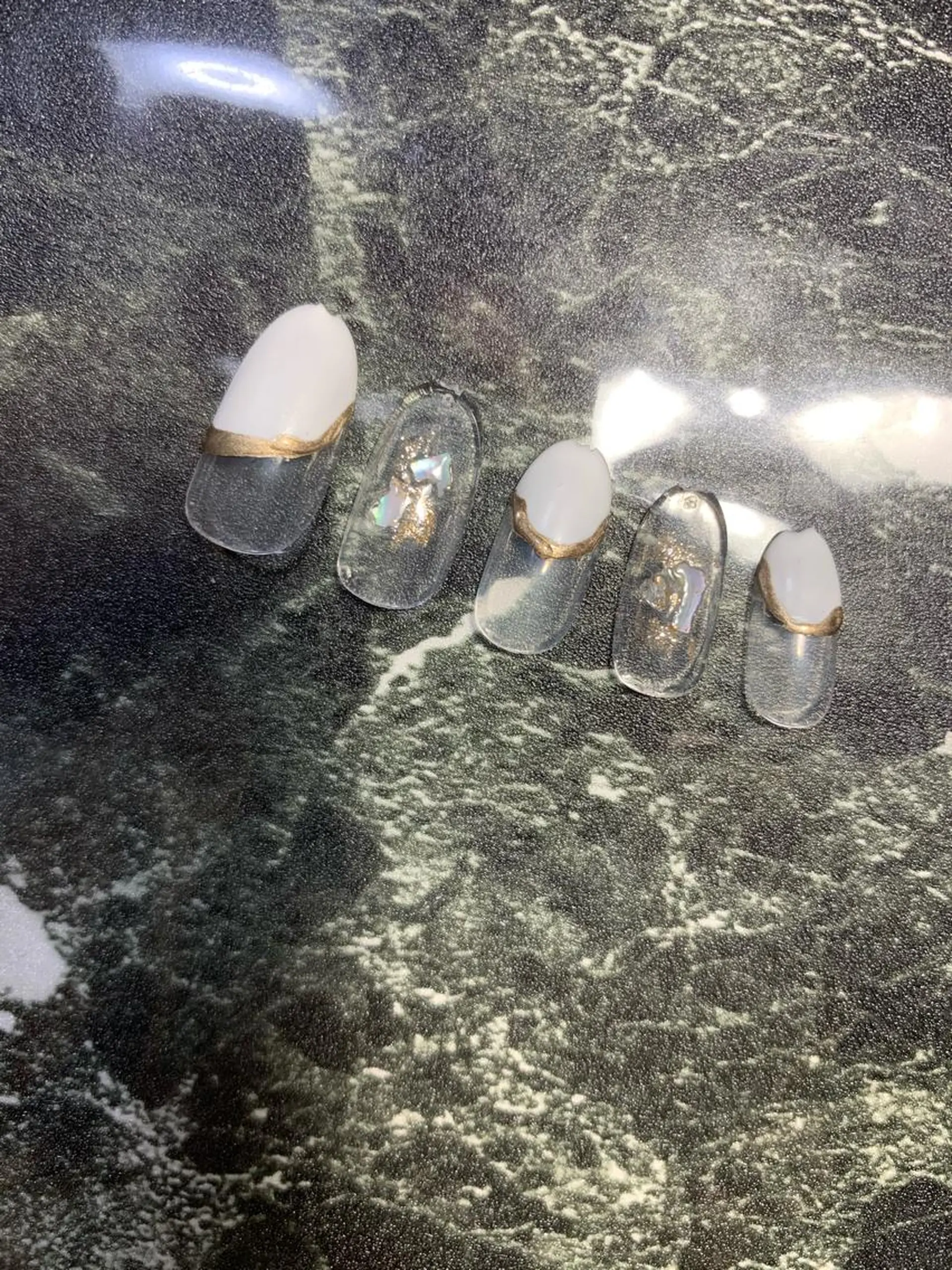 ネイル ラメ(グリッター) マットネイル マルサンカクシカク所属・○△□ 守口市のネイルデザイン