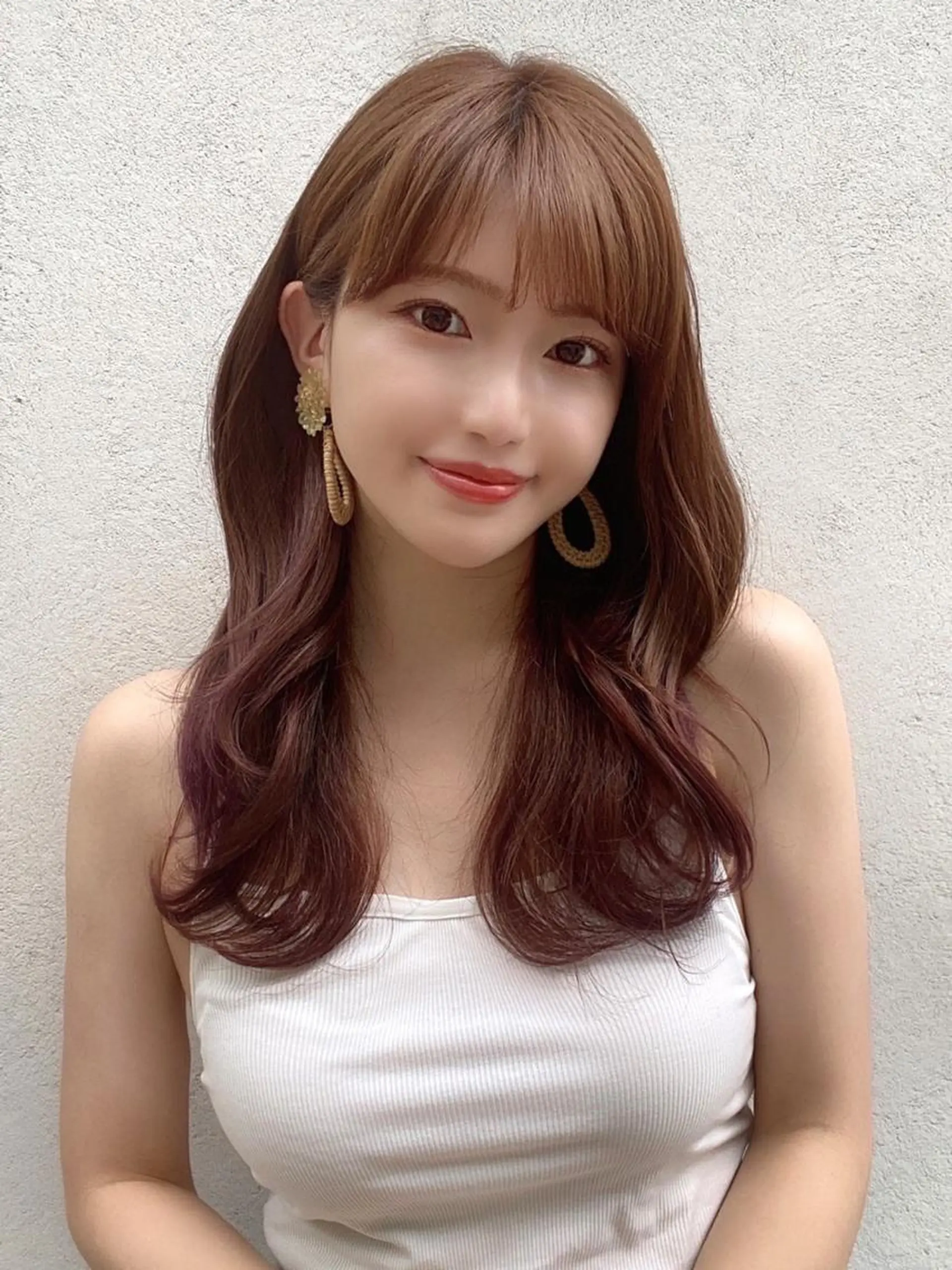 セミロング カラー ベージュカラー ブラウンカラー ブラウンベージュ くびれヘア 顔周りカット カット ヘアカラー トリートメント 顔周り/くびれヘア 韓国ヘア💕風間るなのヘアスタイル