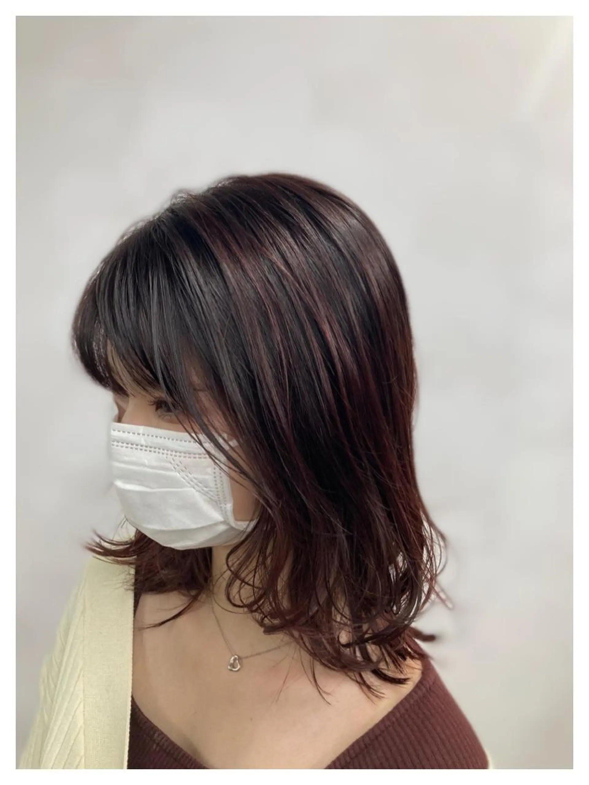 セミロング カラー イルミナカラー レッドカラー ヘアカラー トリートメント ブリーチ&似合せボブ 田中寛十のヘアスタイル
