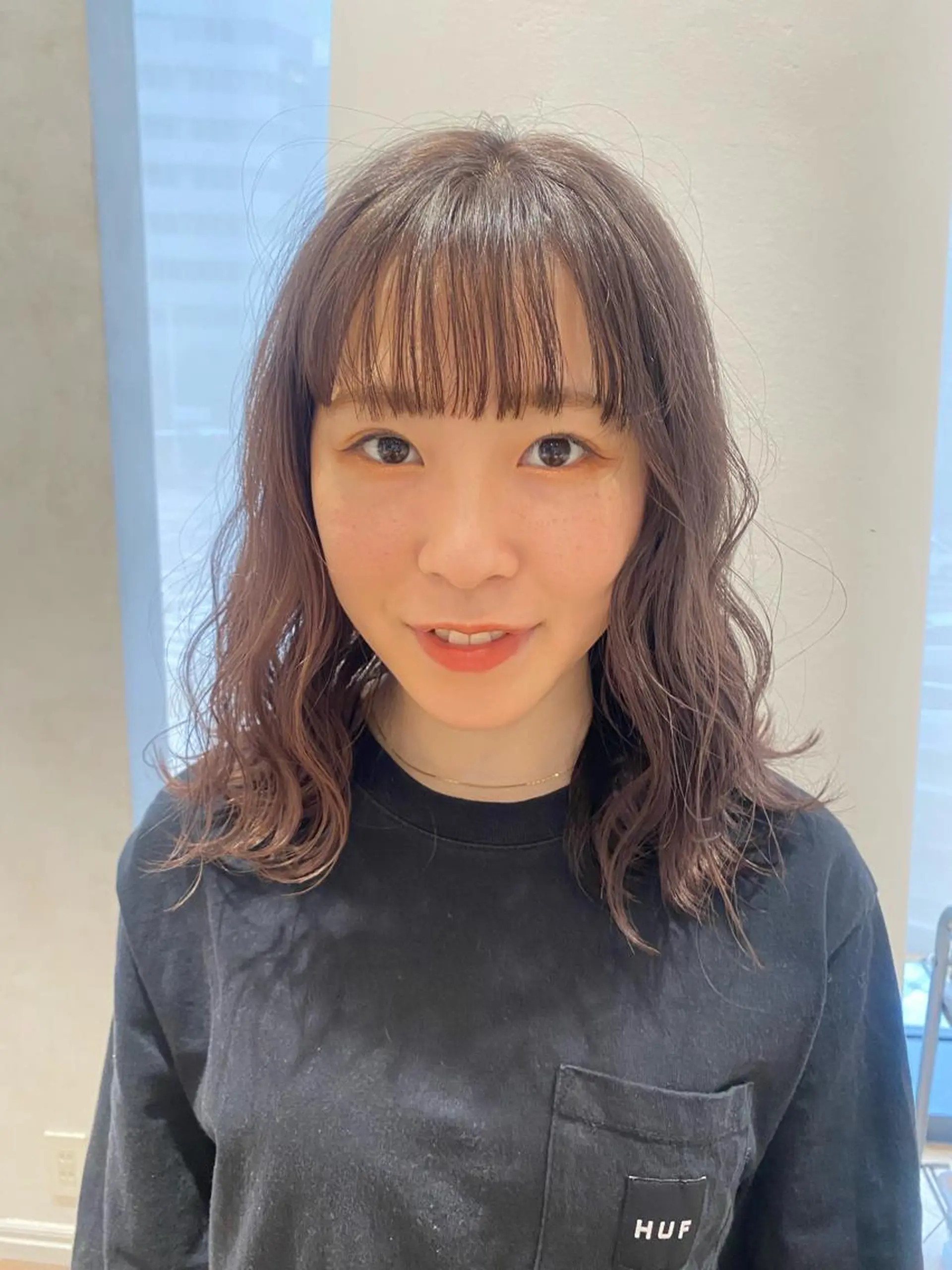 ミディアム カラー ブリーチ ブラウンカラー 透明感カラー 増井 彩乃のヘアスタイル