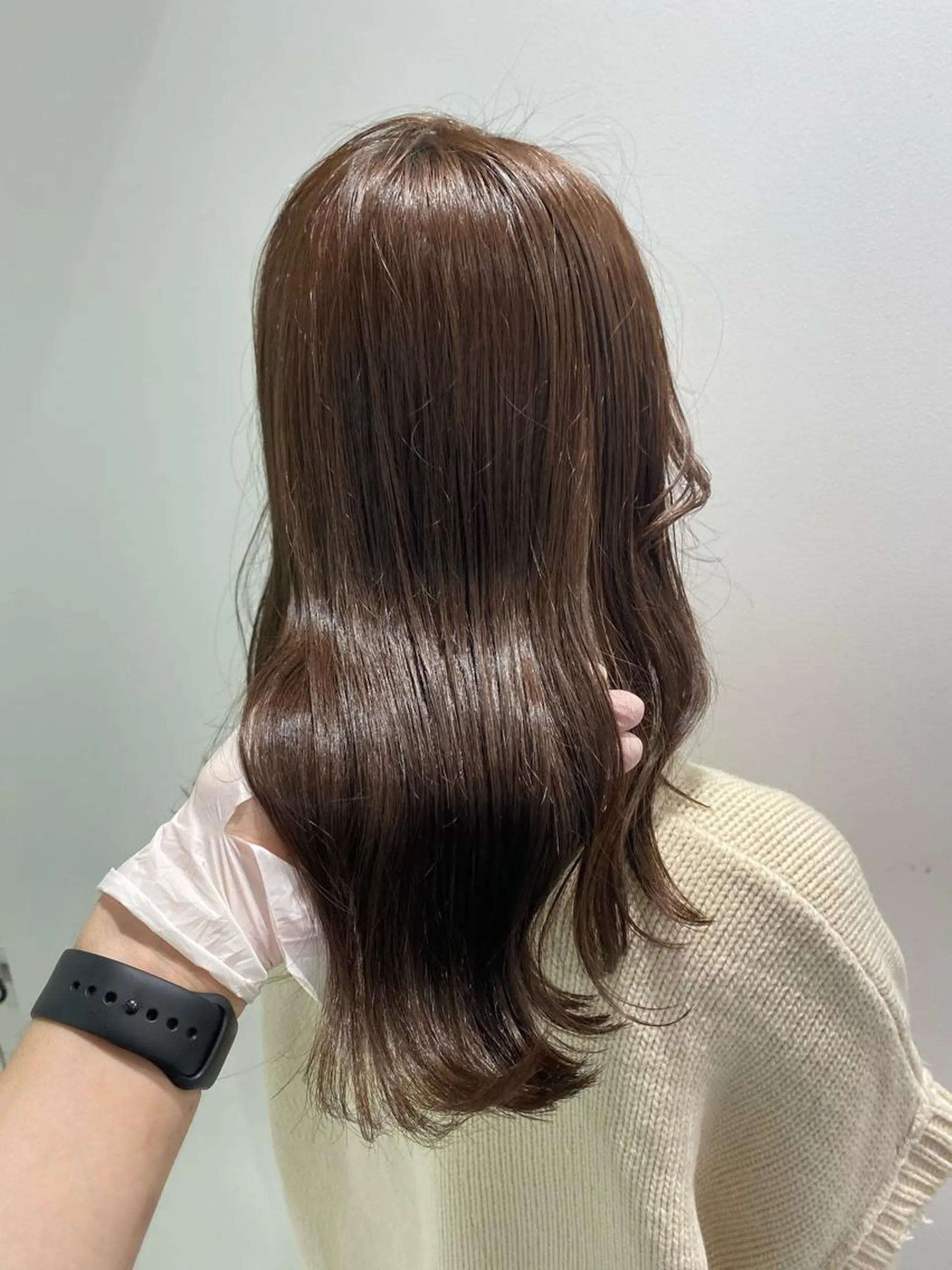 セミロング カラー パーマ ヘアアレンジ ネイル マツエク・マツパ 韓国風ベージュ🤎 赤みなし🌿横浜🤎のヘアスタイル