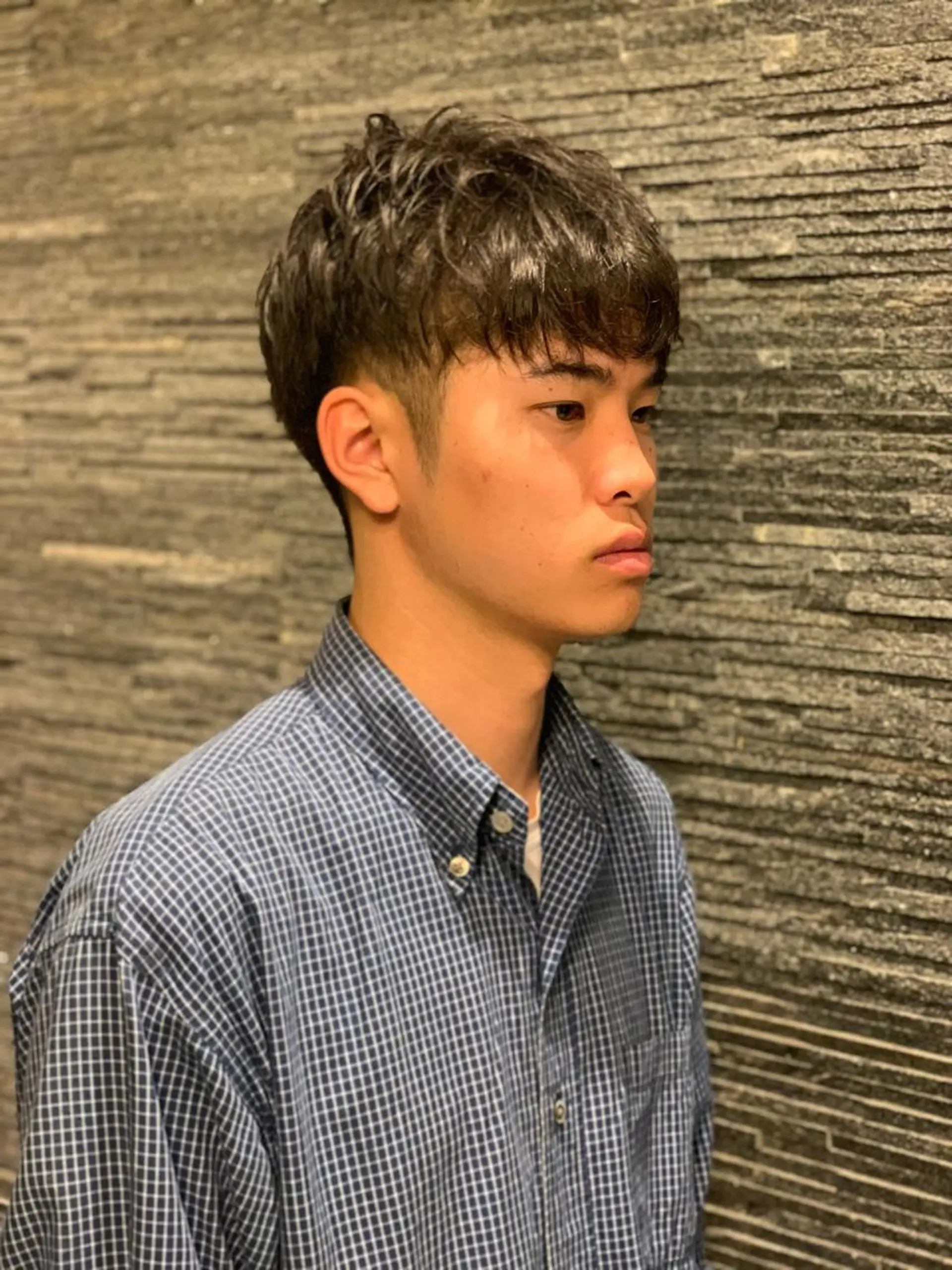 ミディアム メンズ HIROGINZAプレミアムバーバー赤坂店所属・田中 千恩のヘアスタイル
