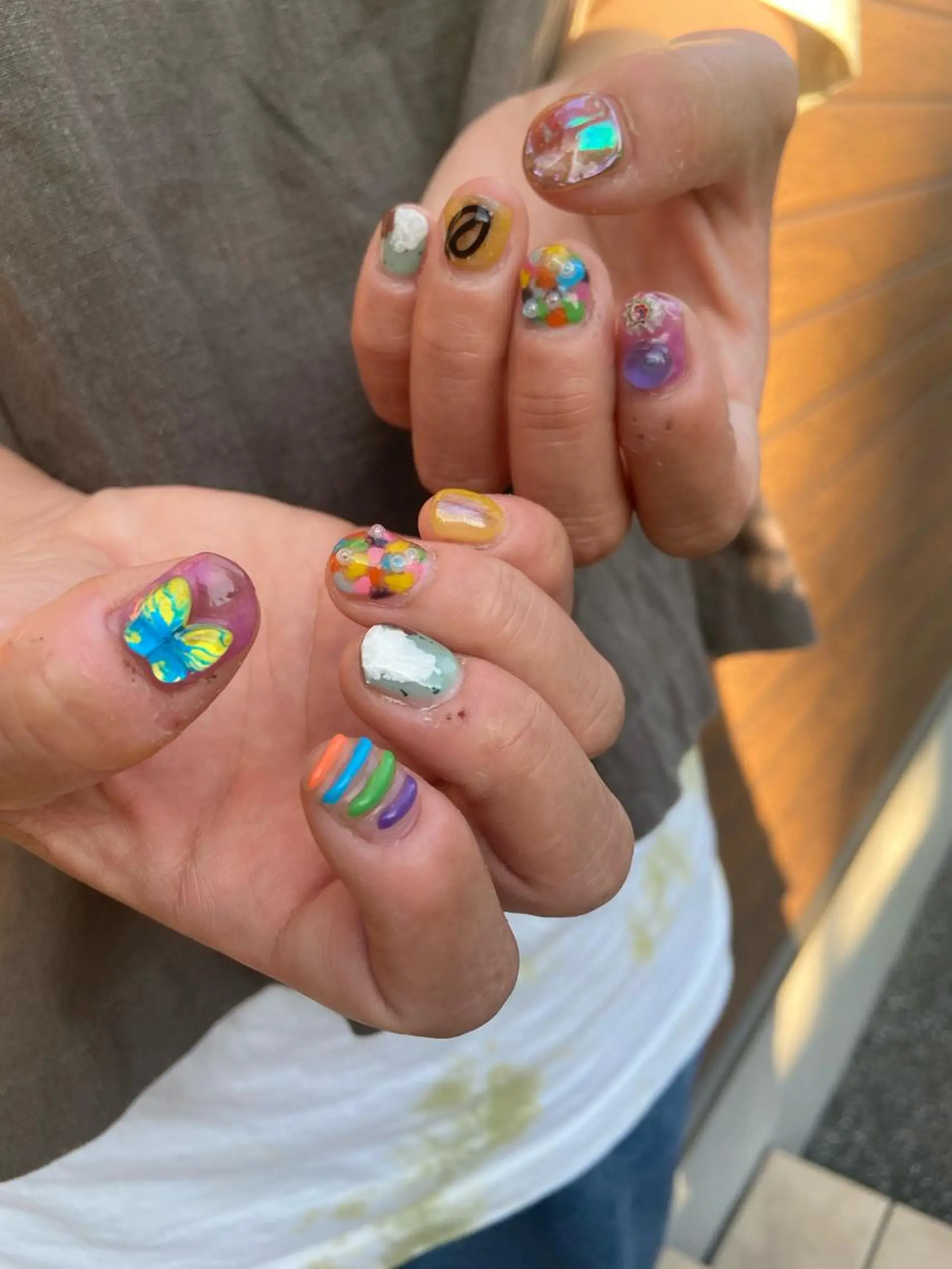 ネイル アートネイル 韓国ネイル ショートネイル 夏ネイル . unffのネイルデザイン