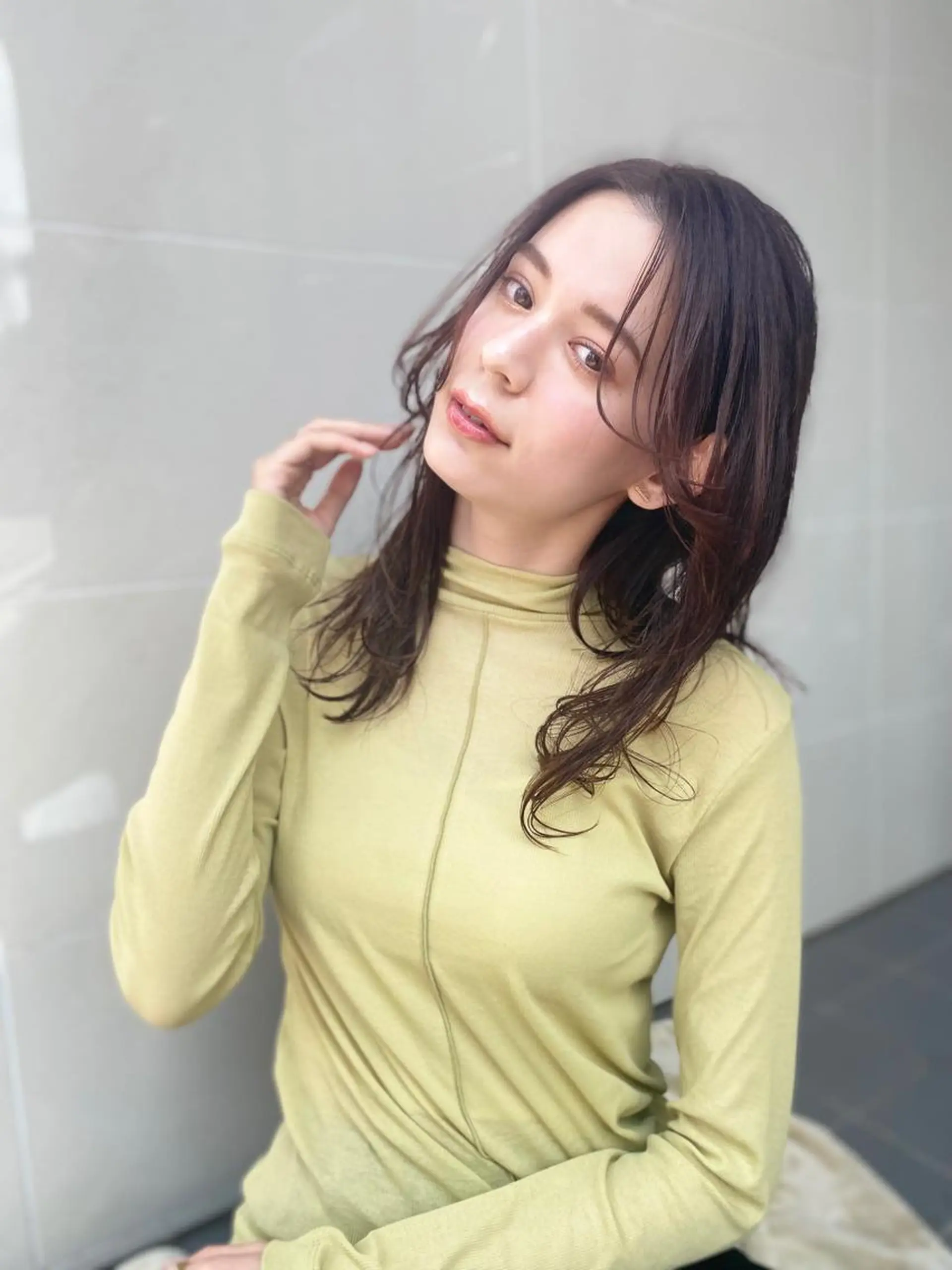 ロング カラー グレージュ レイヤーカット カット ヘアカラー トリートメント opus 店長大和 レイヤー/赤み消しのヘアスタイル